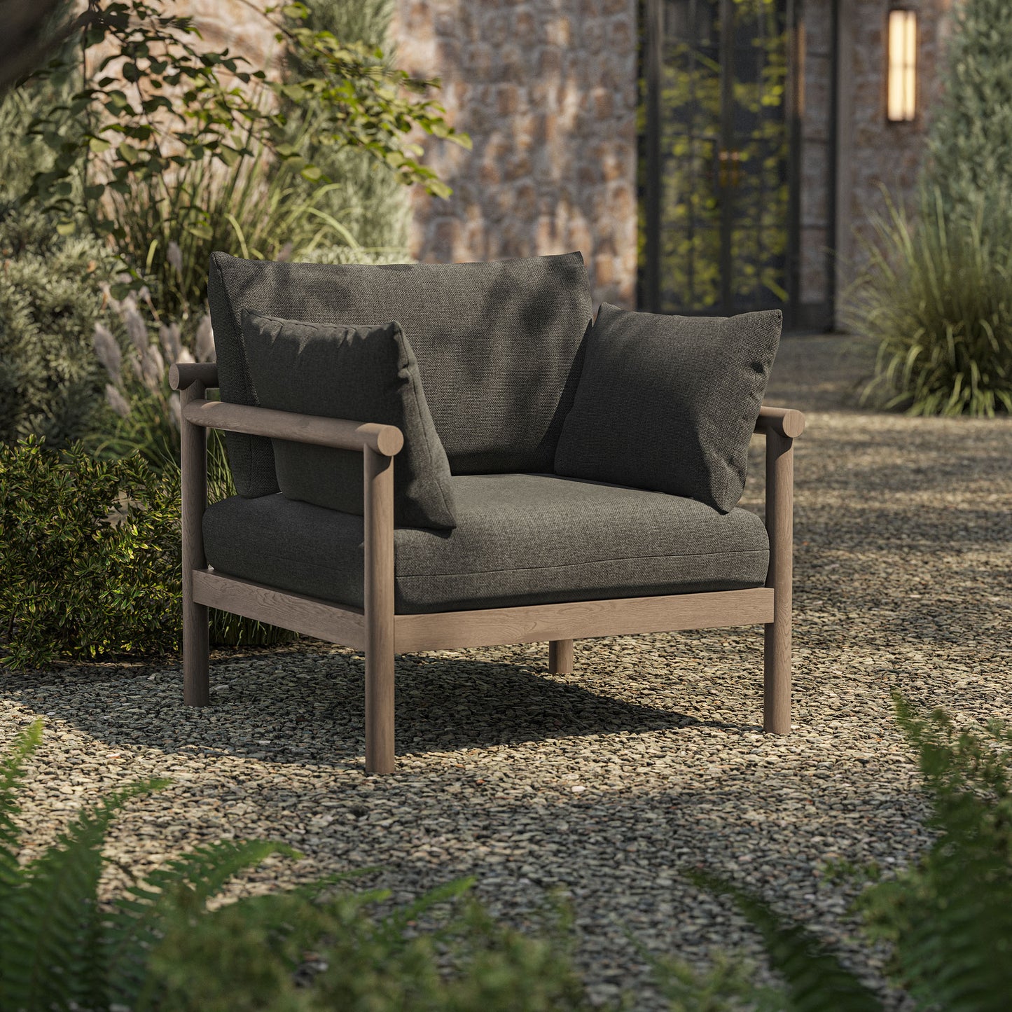Eleni Outdoor Patio Teak Wood Armchair by Modway