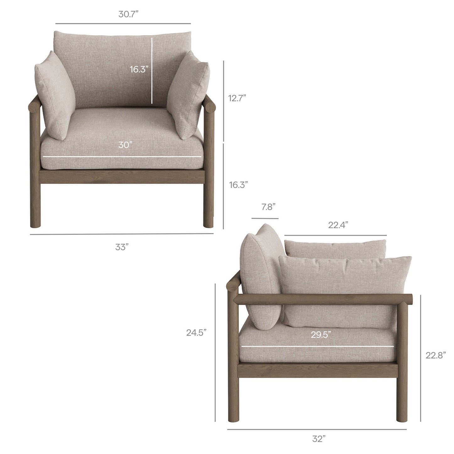 Eleni Outdoor Patio Teak Wood Armchair by Modway