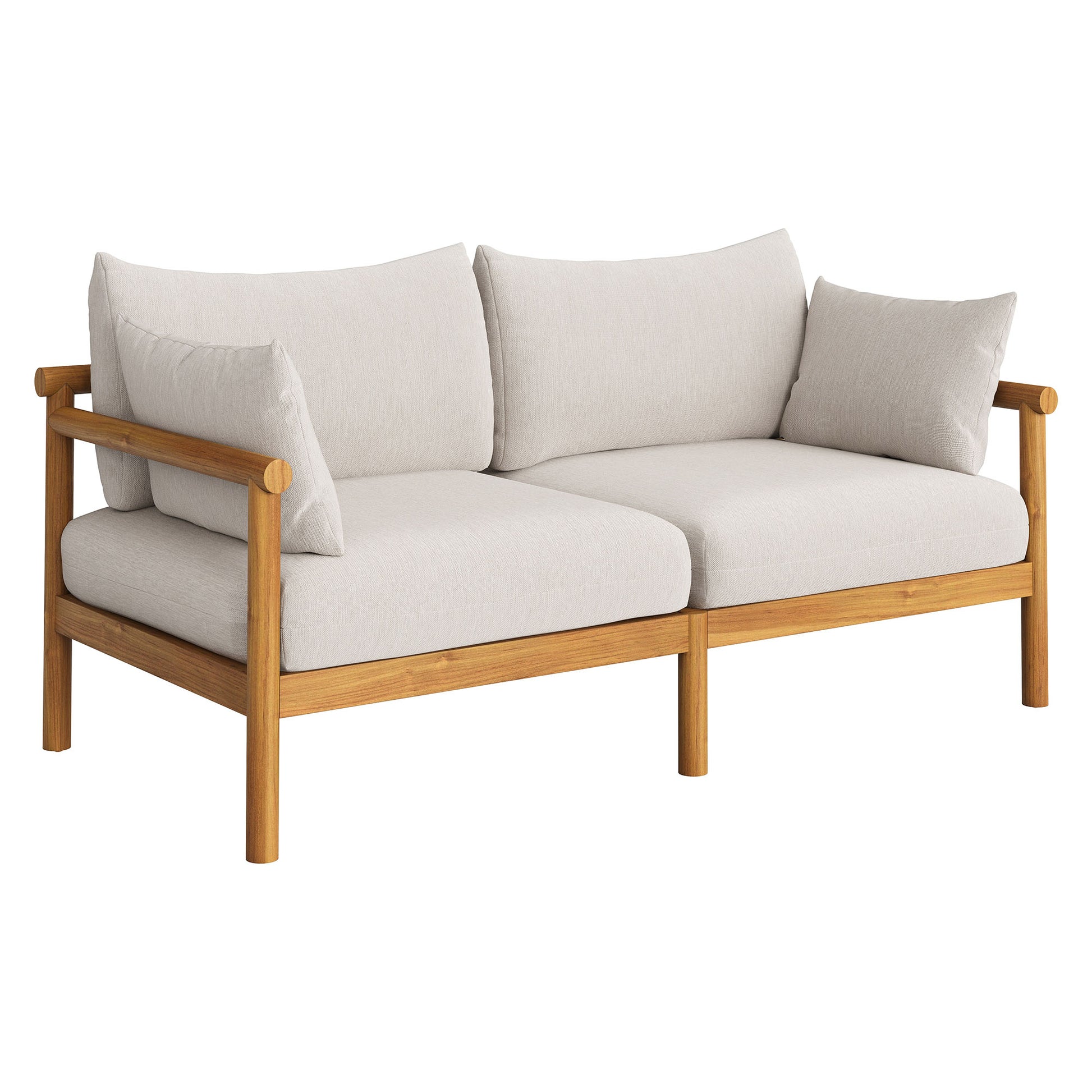 Eleni 4-Piece Outdoor Patio Teak Wood Sofa Set by Modway