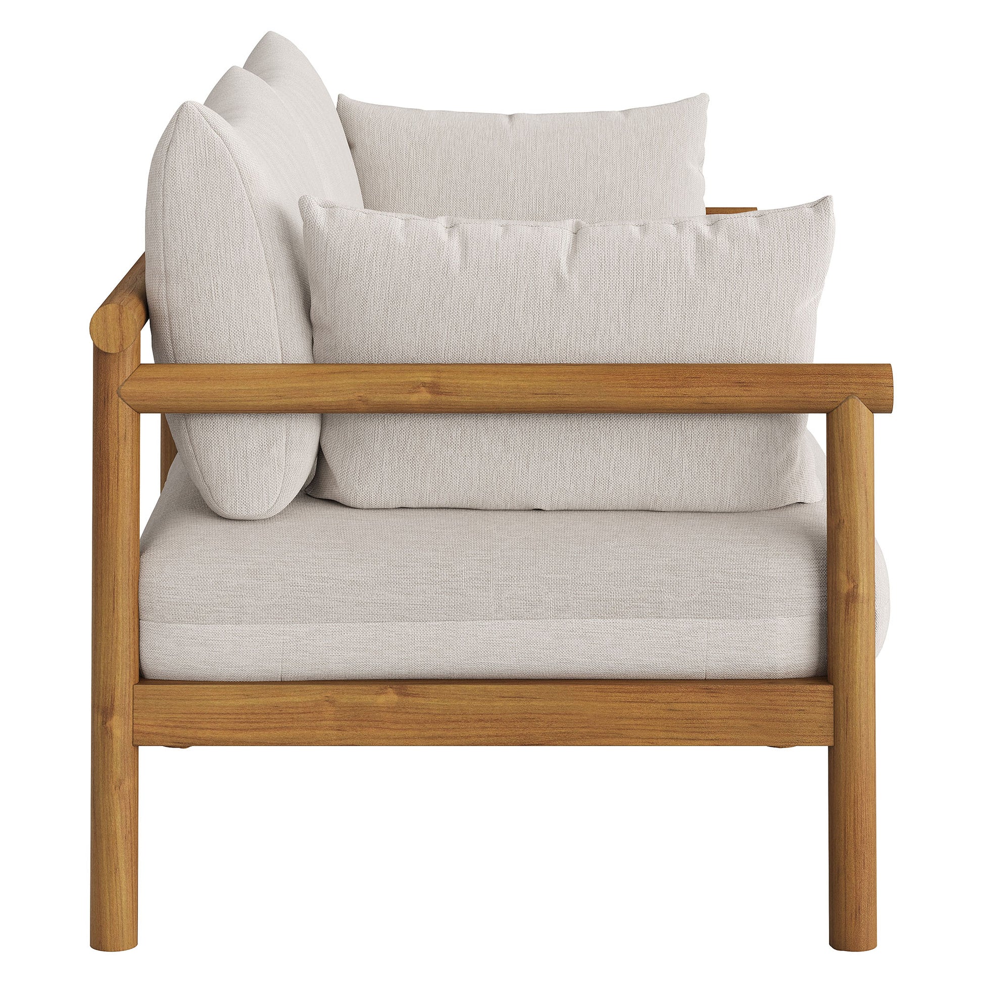 Eleni Outdoor Patio Teak Wood Loveseat by Modway