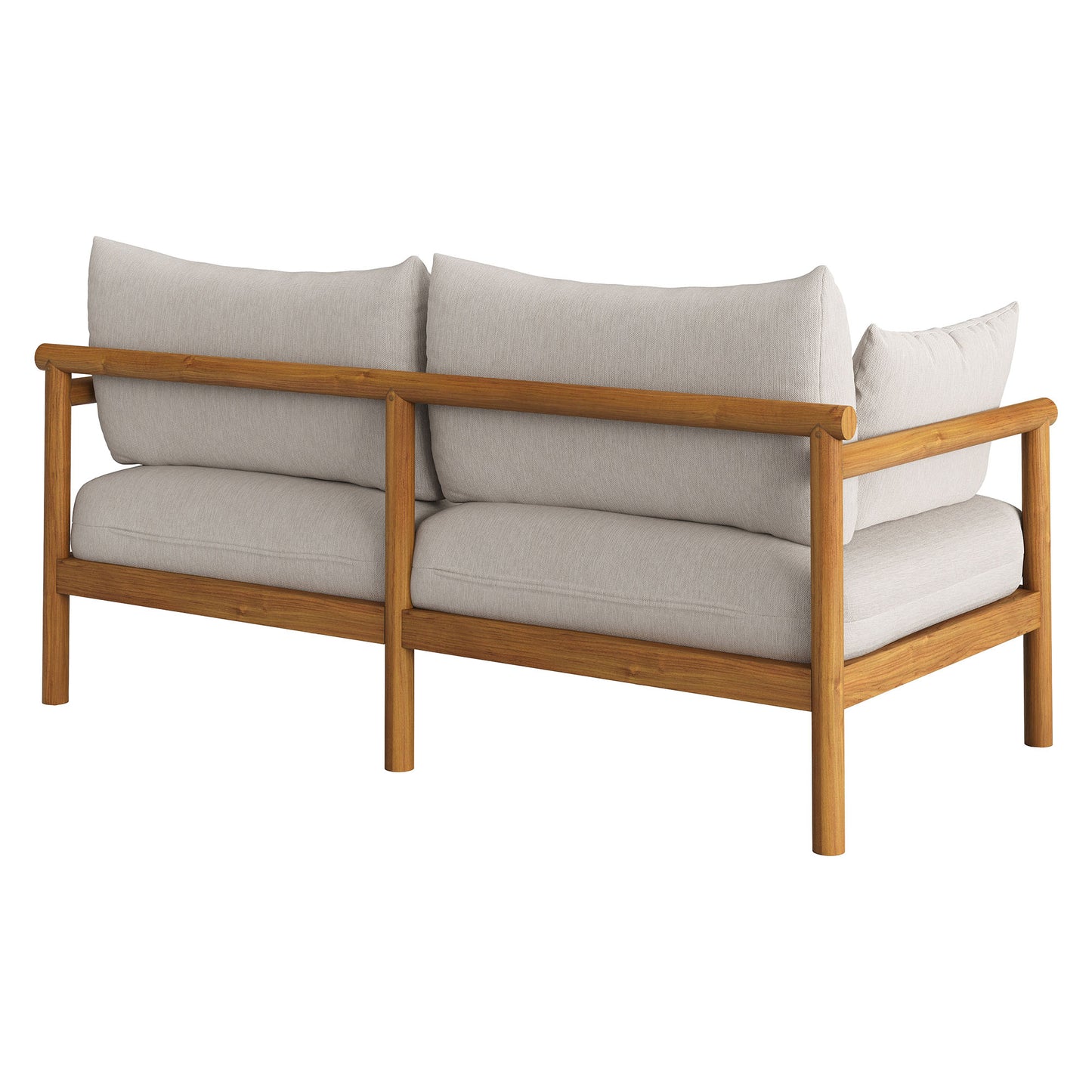 Eleni Outdoor Patio Teak Wood Loveseat by Modway
