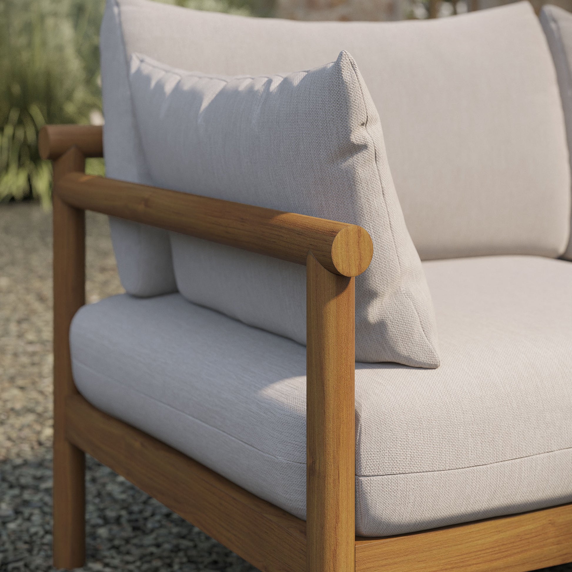 Eleni Outdoor Patio Teak Wood Loveseat by Modway
