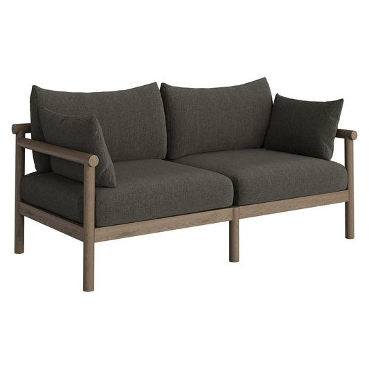 Eleni Outdoor Patio Teak Wood Loveseat by Modway