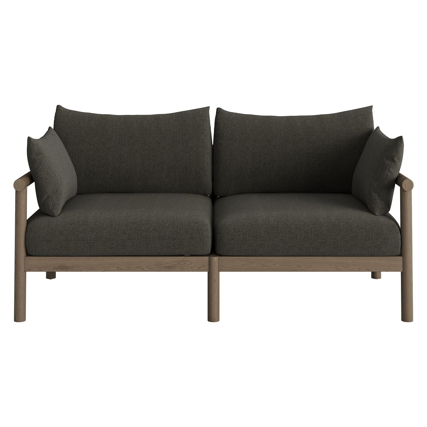 Eleni 2-Piece Outdoor Patio Teak Wood Loveseat with Ottoman Set by Modway