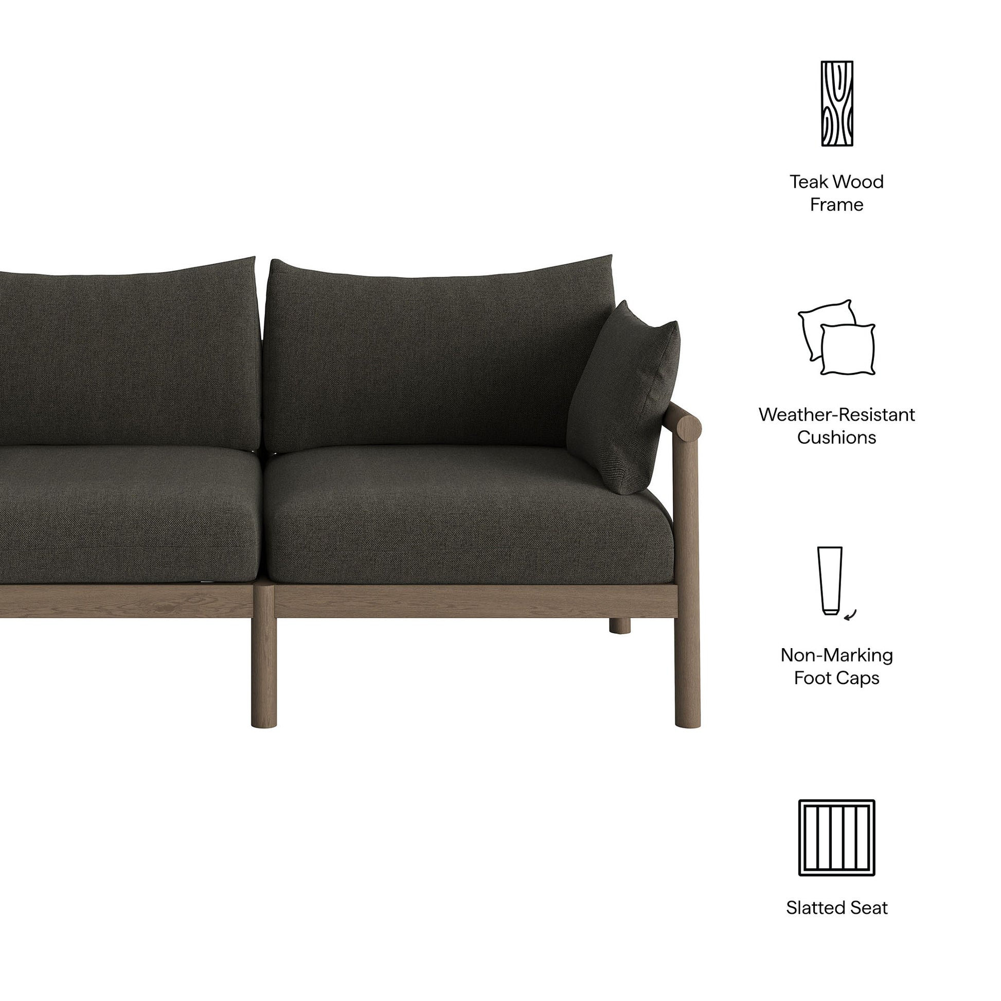 Eleni Outdoor Patio Teak Wood Loveseat by Modway