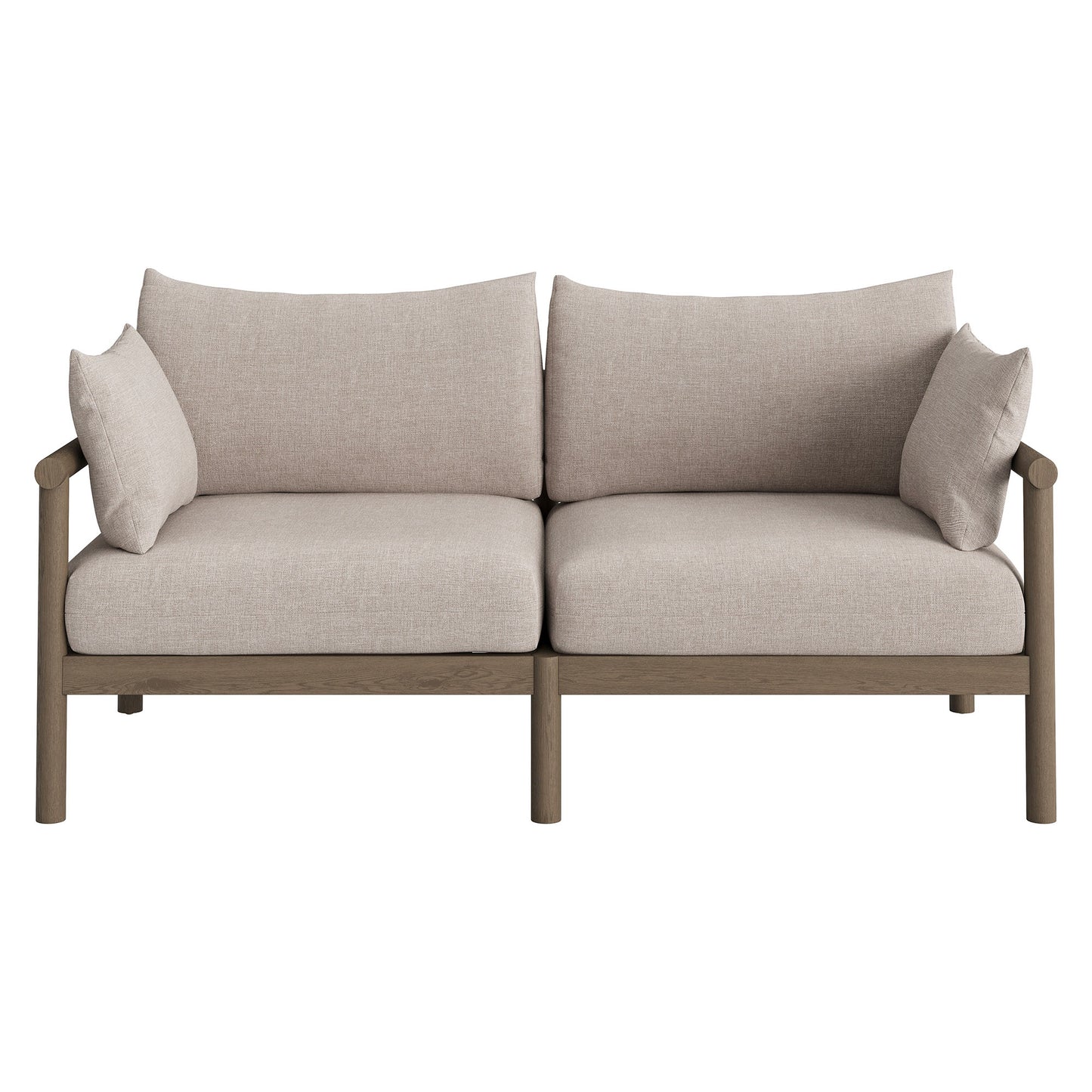 Eleni Outdoor Patio Teak Wood Loveseat by Modway