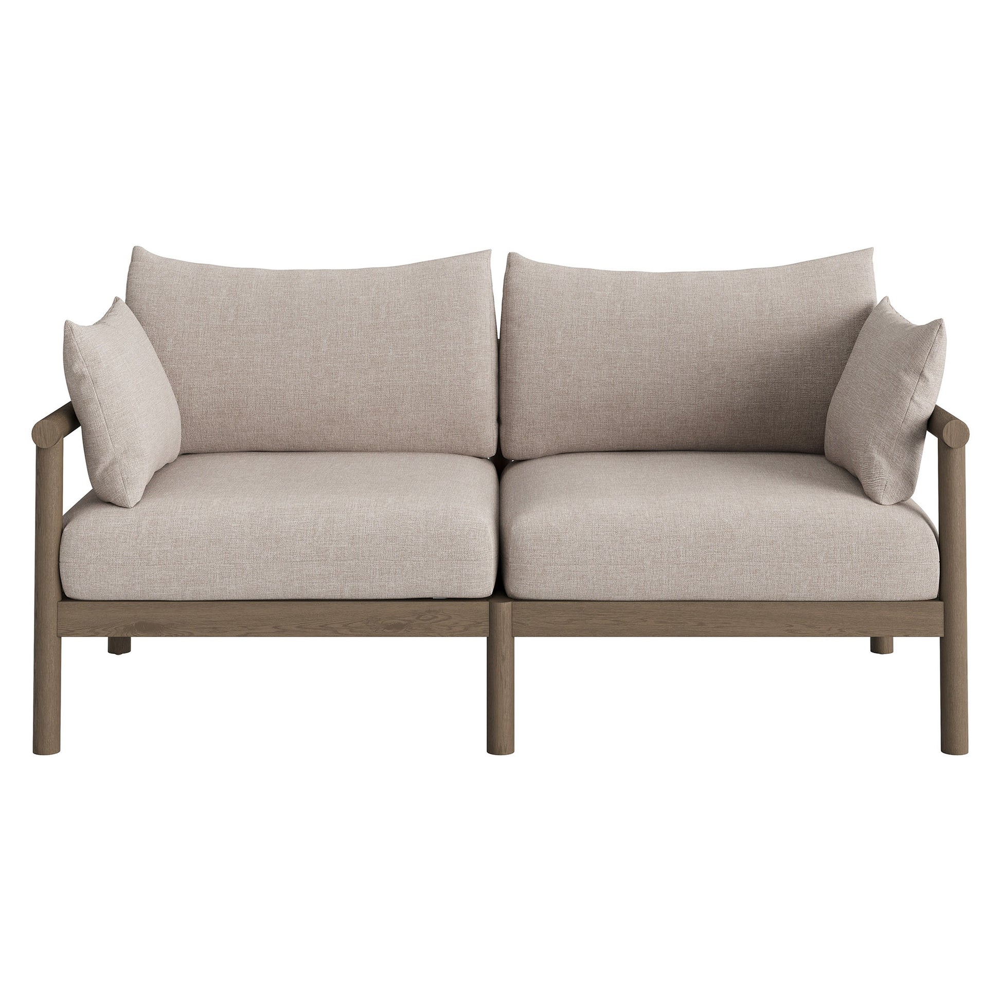 Eleni 2-Piece Outdoor Patio Teak Wood Loveseat with Ottoman Set by Modway