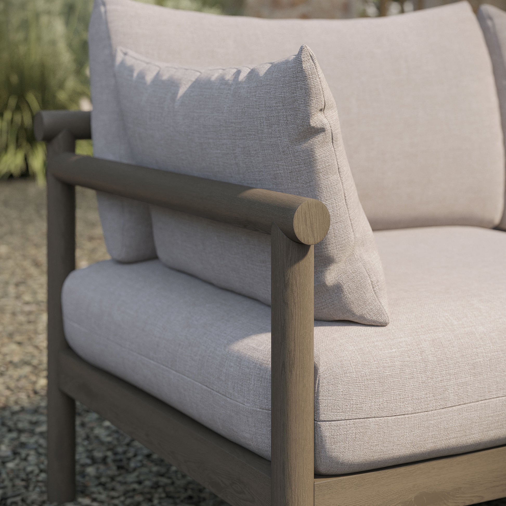 Eleni Outdoor Patio Teak Wood Loveseat by Modway