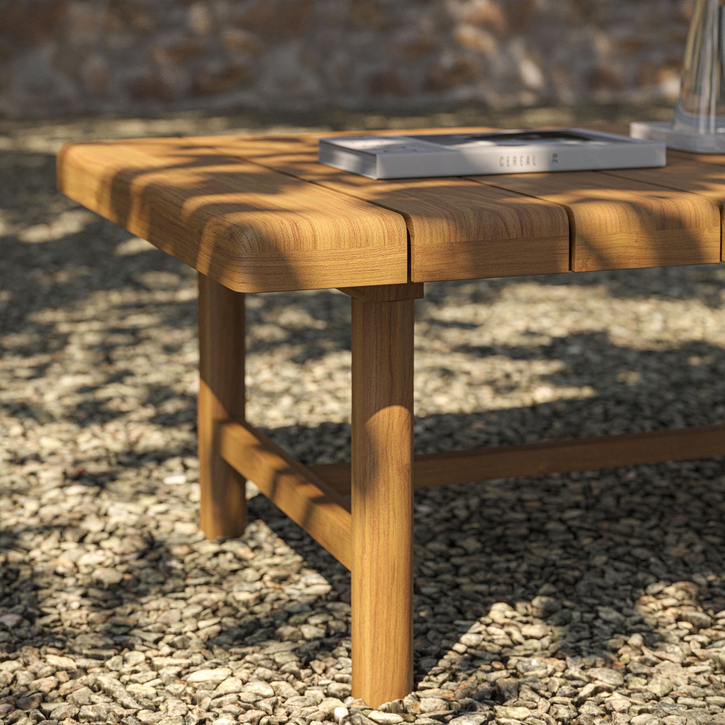 Eleni 41-Inch Outdoor Patio Teak Wood Coffee Table by Modway