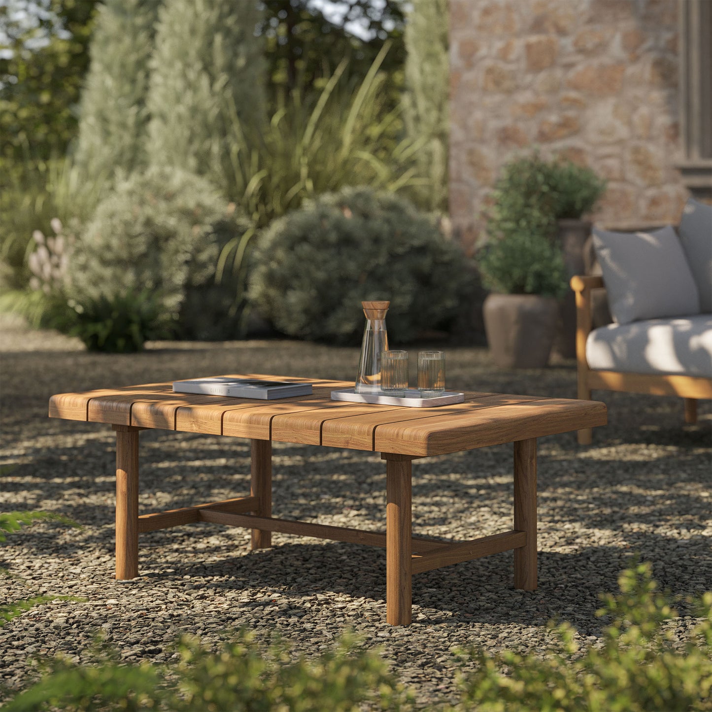 Eleni 41-Inch Outdoor Patio Teak Wood Coffee Table by Modway