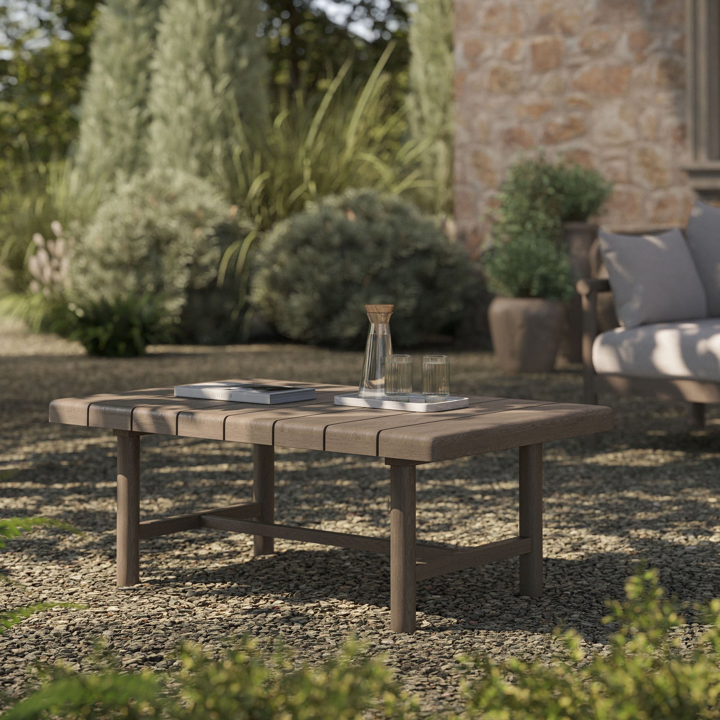 Eleni 41-Inch Outdoor Patio Teak Wood Coffee Table by Modway