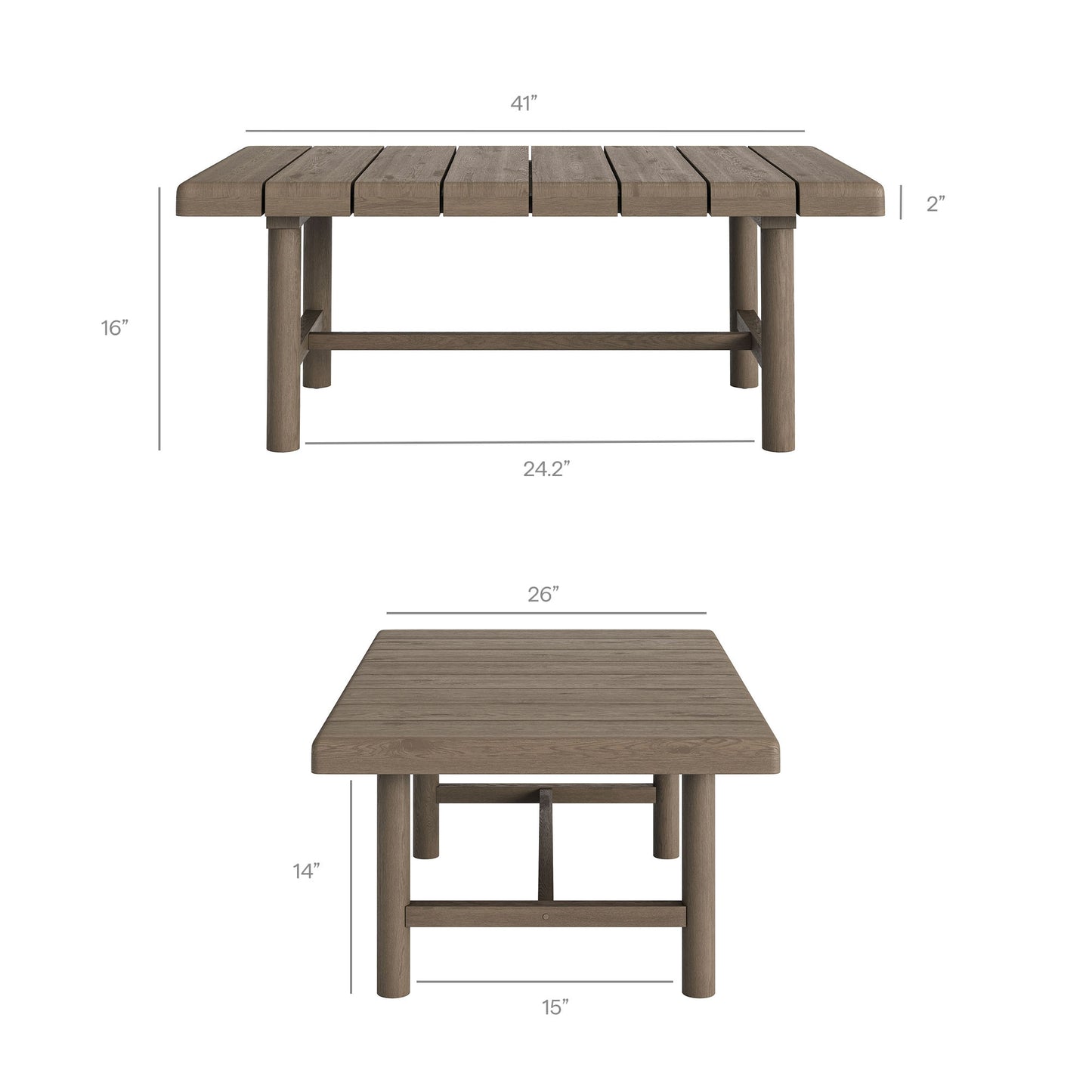 Eleni 41-Inch Outdoor Patio Teak Wood Coffee Table by Modway