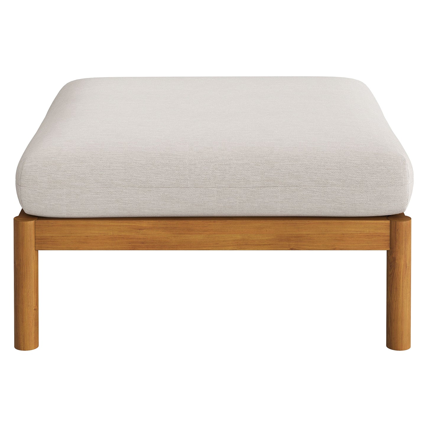 Eleni Square Outdoor Patio Teak Wood Ottoman by Modway