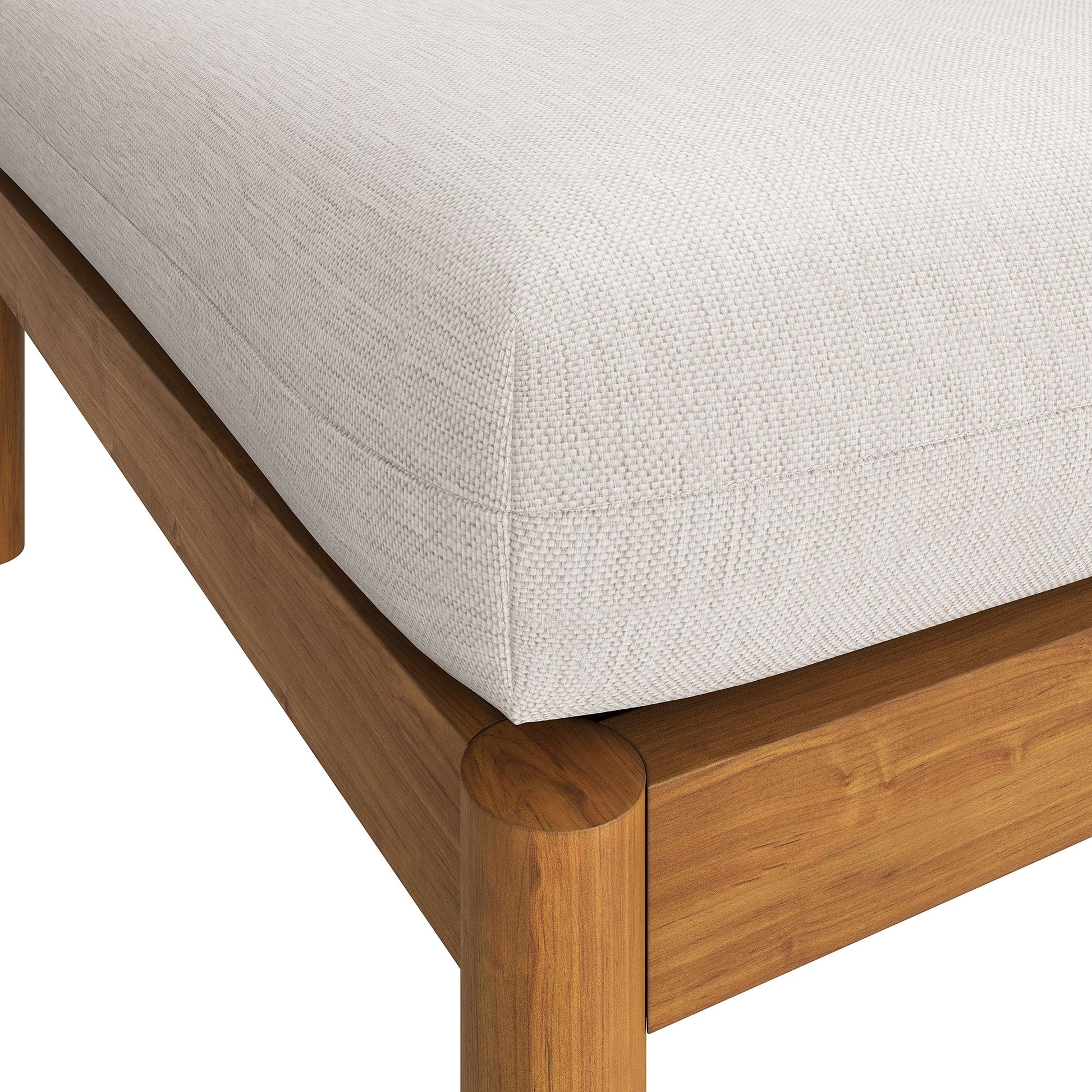 Eleni Square Outdoor Patio Teak Wood Ottoman by Modway