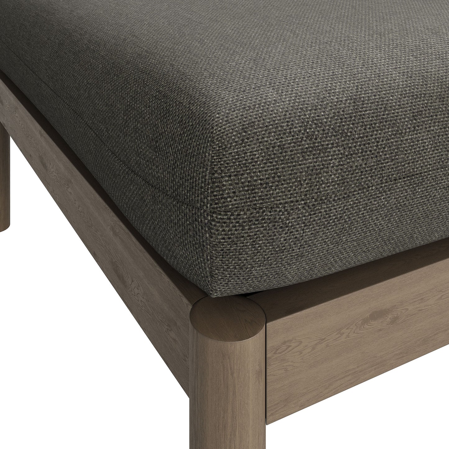 Eleni Square Outdoor Patio Teak Wood Ottoman by Modway