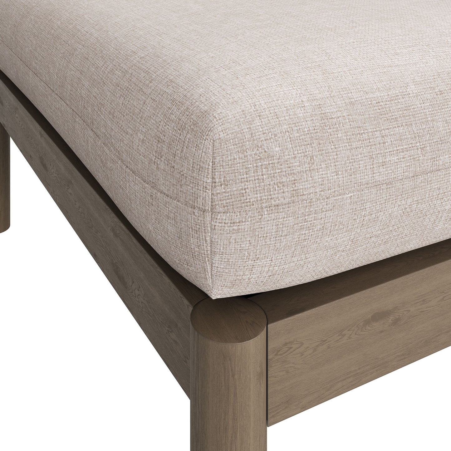 Eleni Square Outdoor Patio Teak Wood Ottoman by Modway