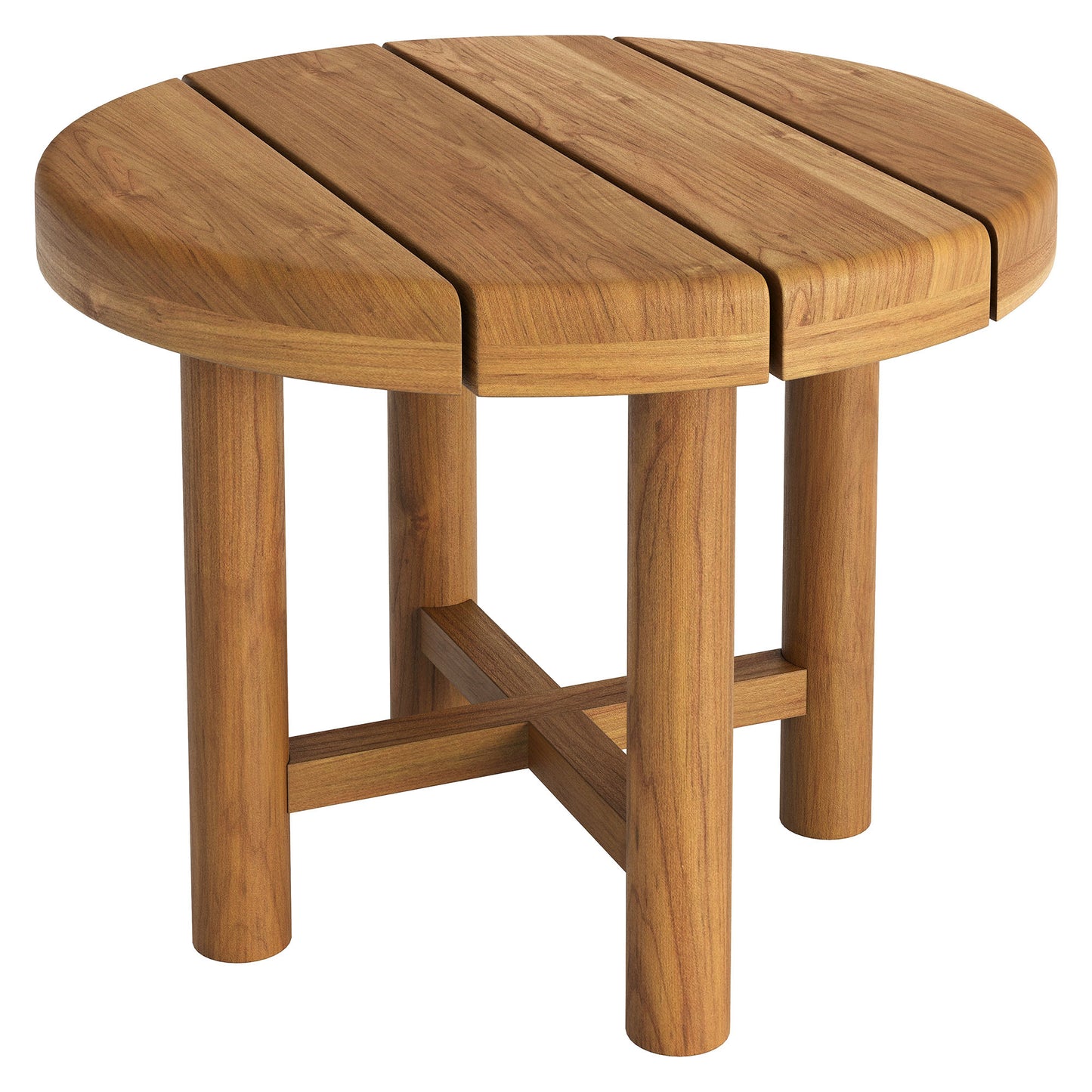 Eleni 20-Inch Round Outdoor Patio Teak Wood Side Table by Modway