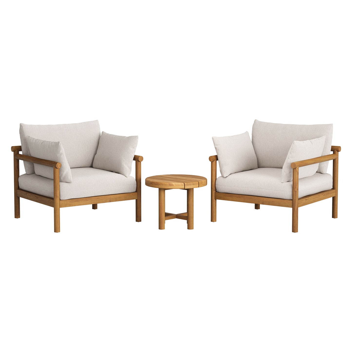 Eleni 3-Piece Outdoor Patio Teak Wood Furniture Set by Modway