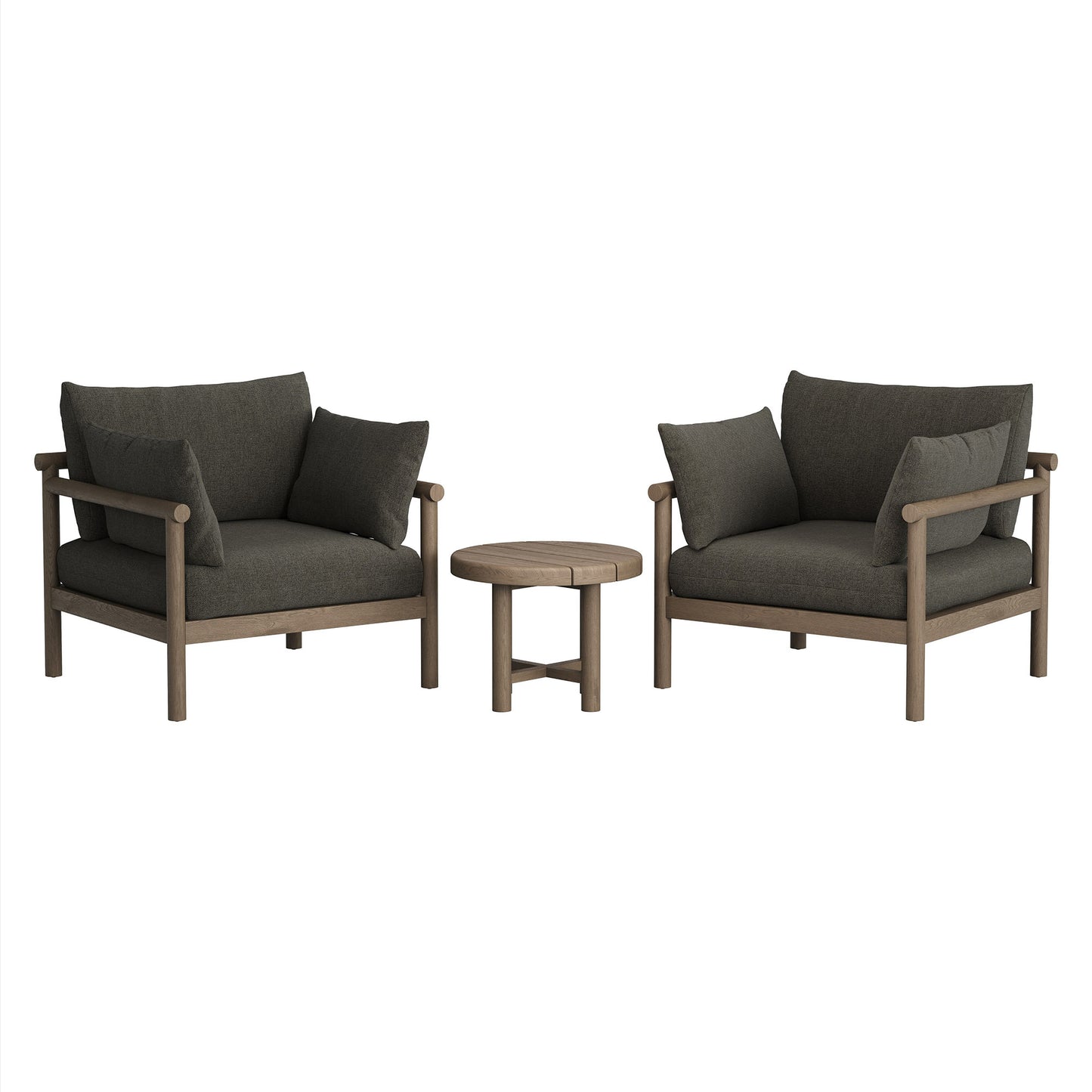 Eleni 3-Piece Outdoor Patio Teak Wood Furniture Set by Modway
