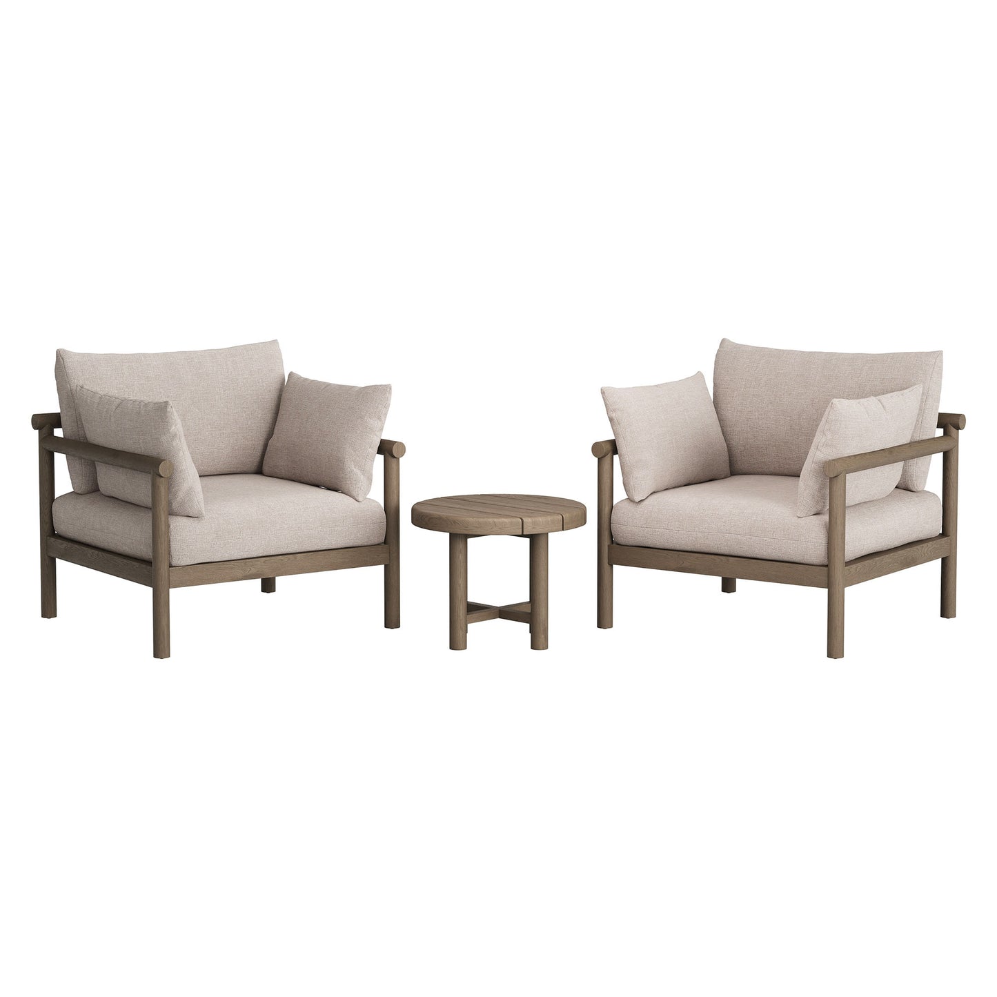Eleni 3-Piece Outdoor Patio Teak Wood Furniture Set by Modway