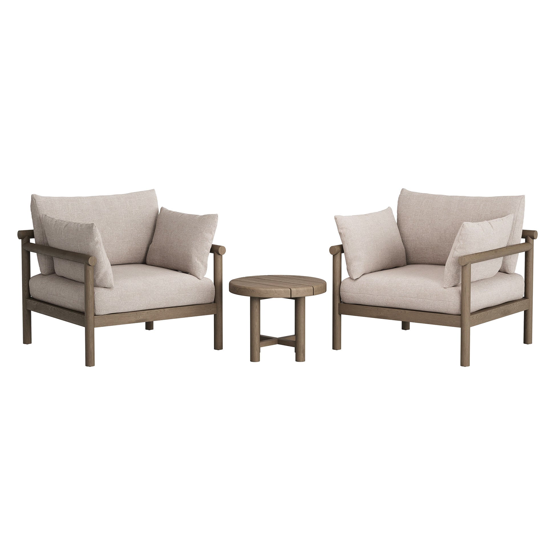 Eleni 3-Piece Outdoor Patio Teak Wood Furniture Set by Modway