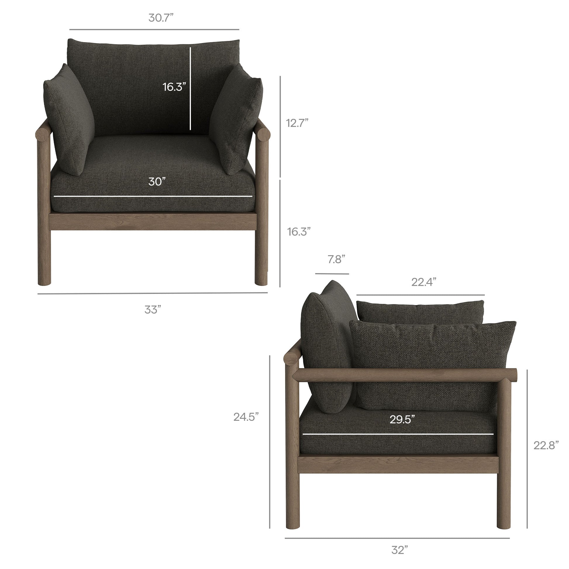 Eleni 5-Piece Outdoor Patio Teak Wood Furniture Set by Modway