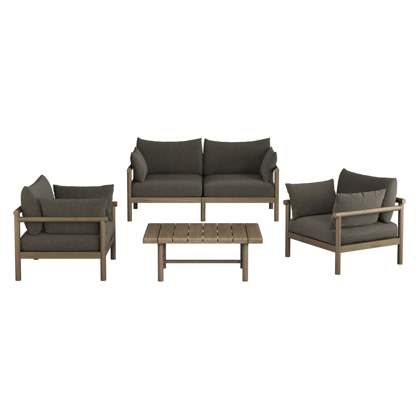 Eleni 4-Piece Outdoor Patio Teak Wood Sofa Set by Modway