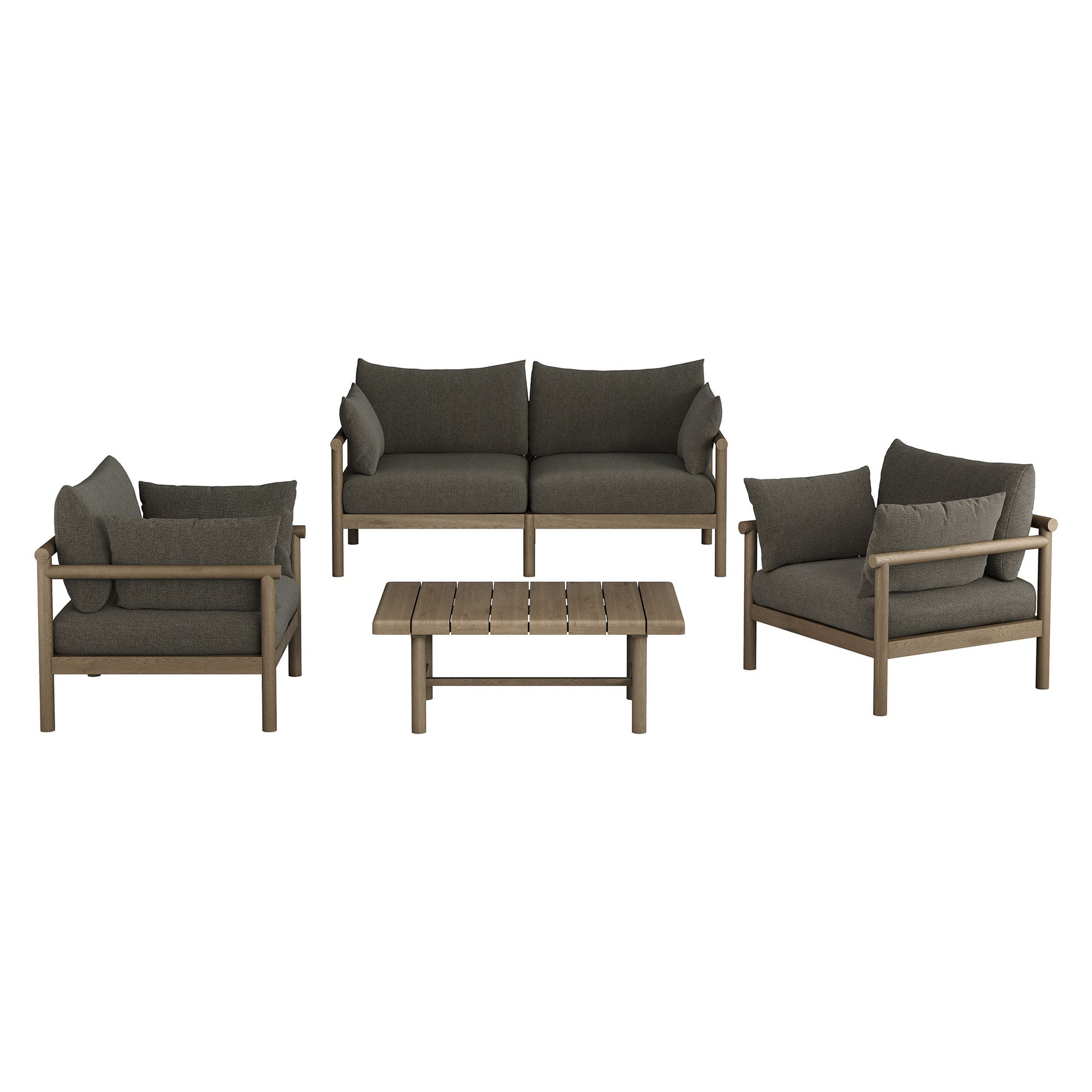 Eleni 4-Piece Outdoor Patio Teak Wood Sofa Set by Modway
