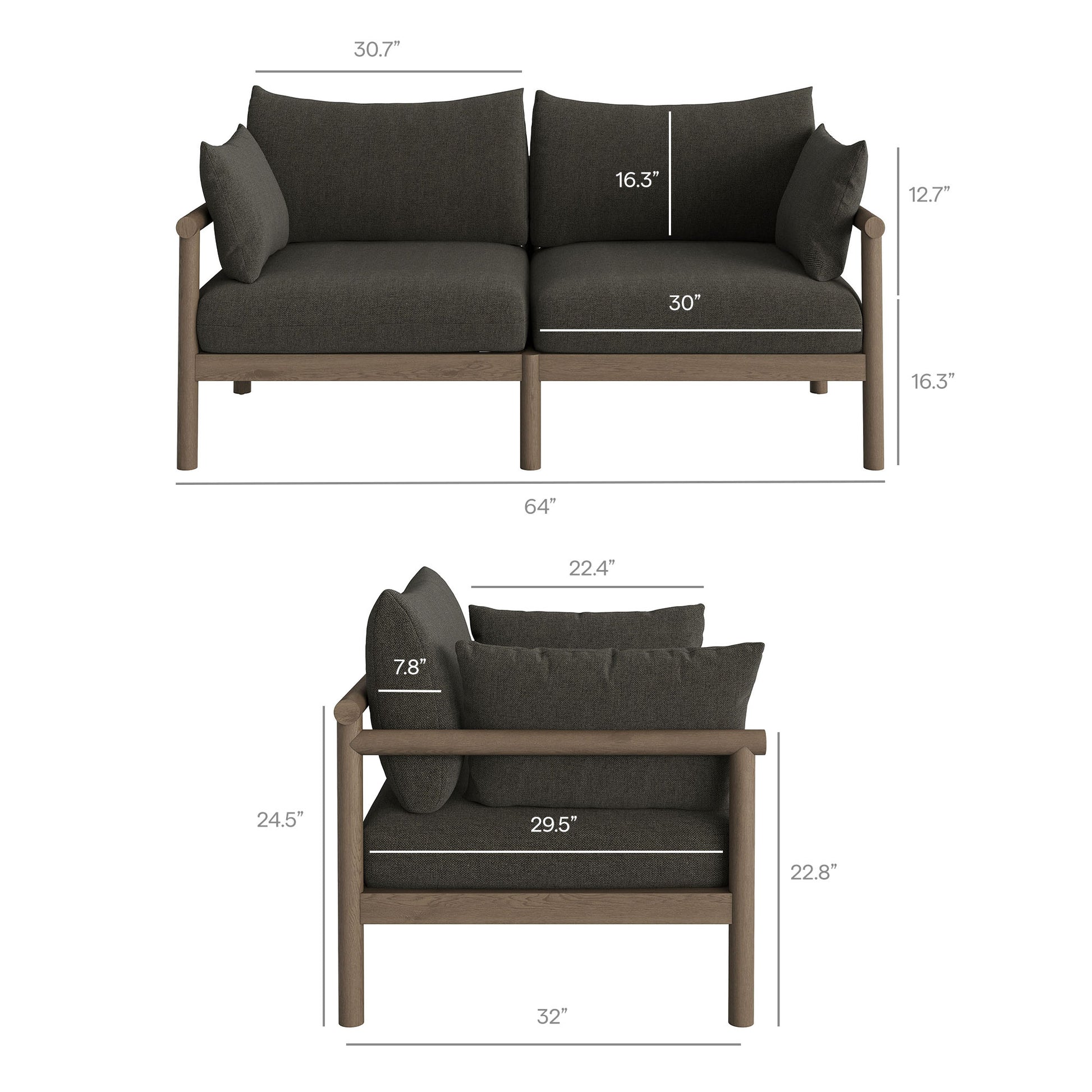Eleni 4-Piece Outdoor Patio Teak Wood Sofa Set by Modway