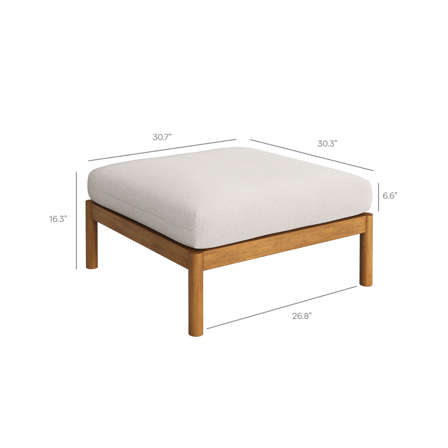 Eleni 2-Piece Outdoor Patio Teak Wood Loveseat with Ottoman Set by Modway