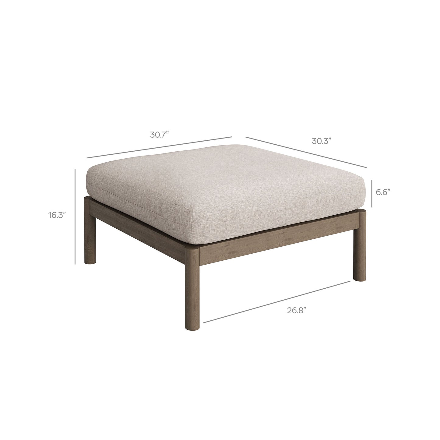Eleni 2-Piece Outdoor Patio Teak Wood Loveseat with Ottoman Set by Modway