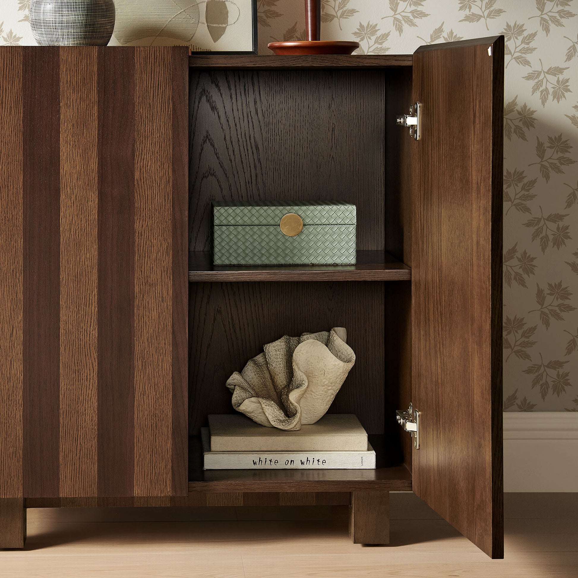 Kline 2-Door Striped Accent Cabinet by Modway