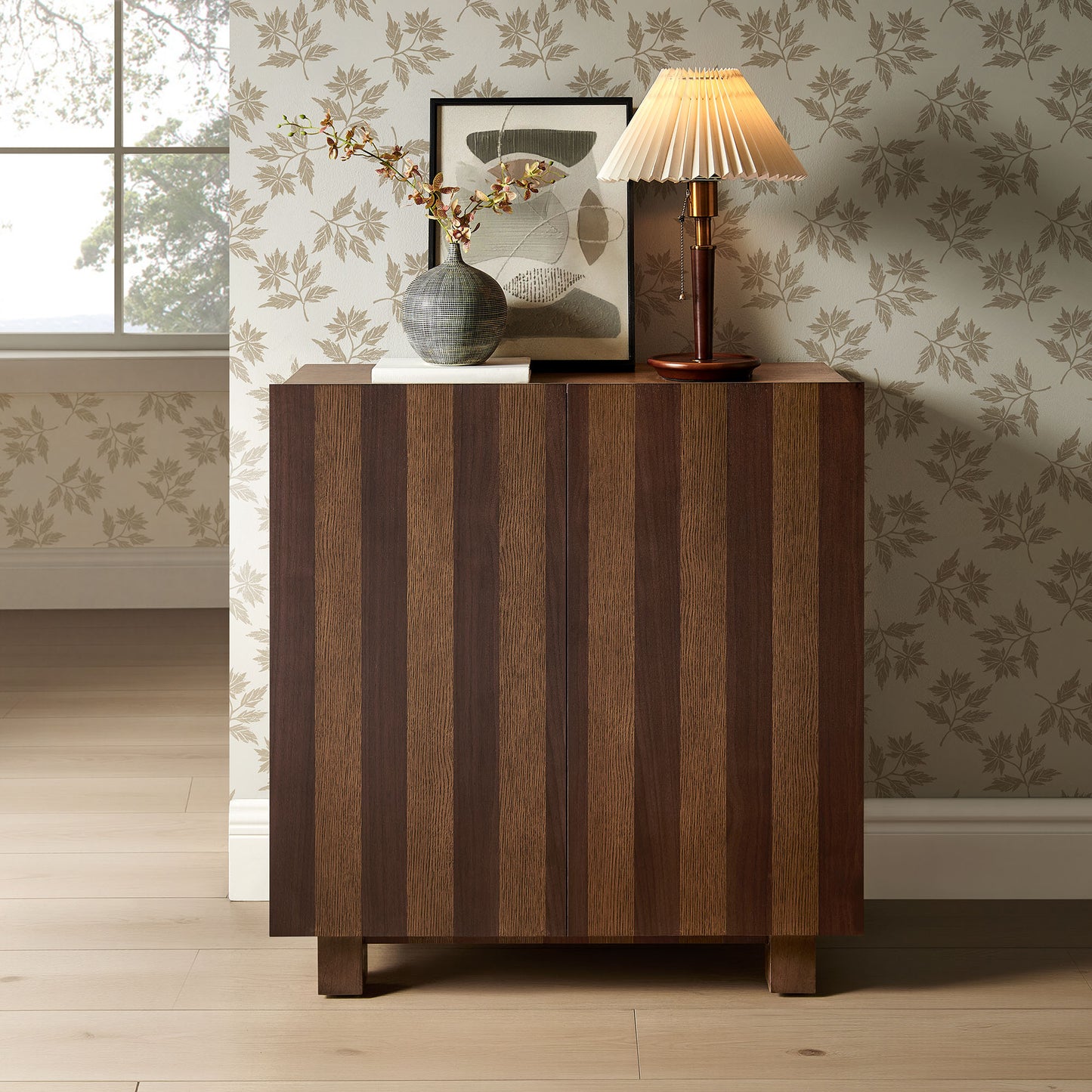 Kline 2-Door Striped Accent Cabinet by Modway