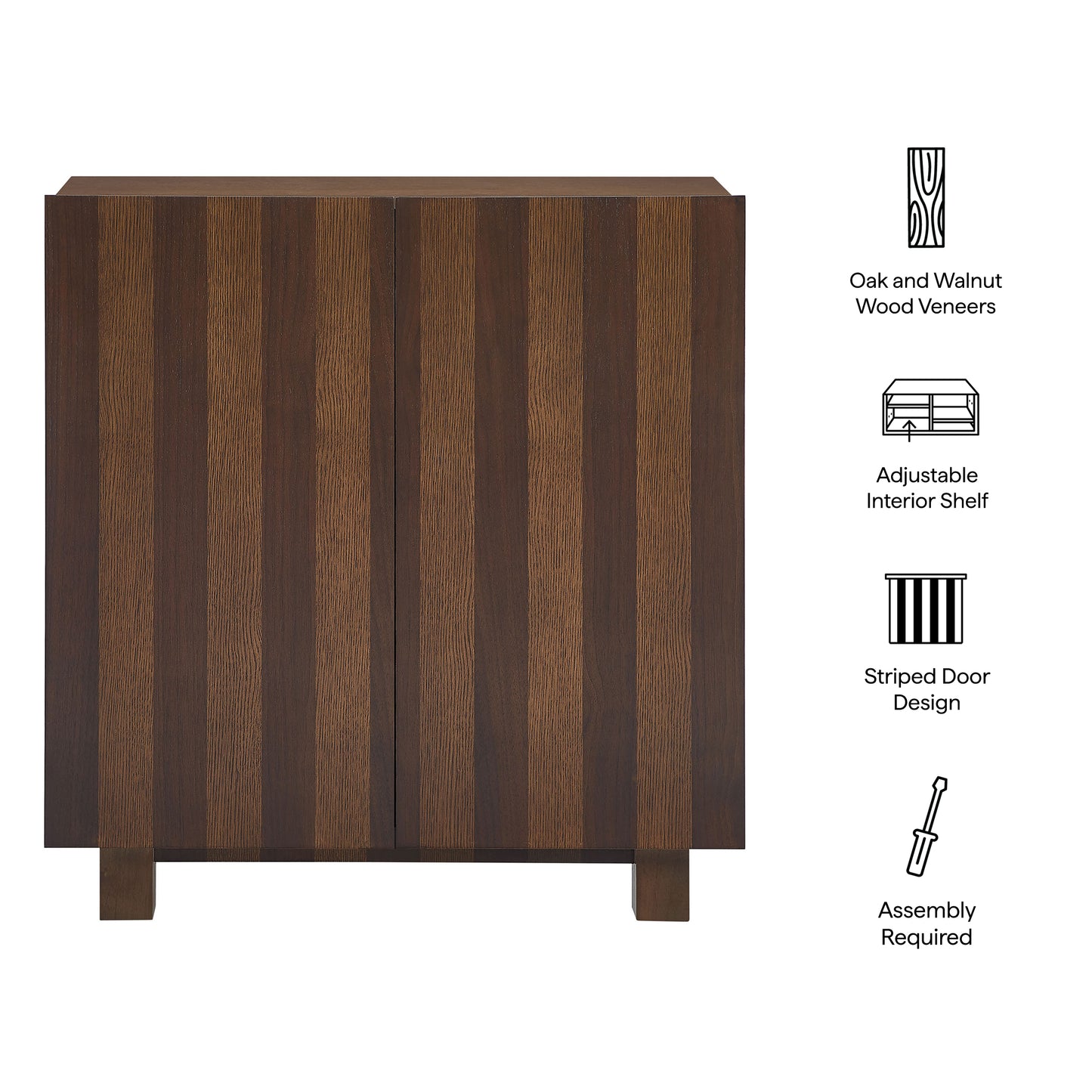 Kline 2-Door Striped Accent Cabinet by Modway