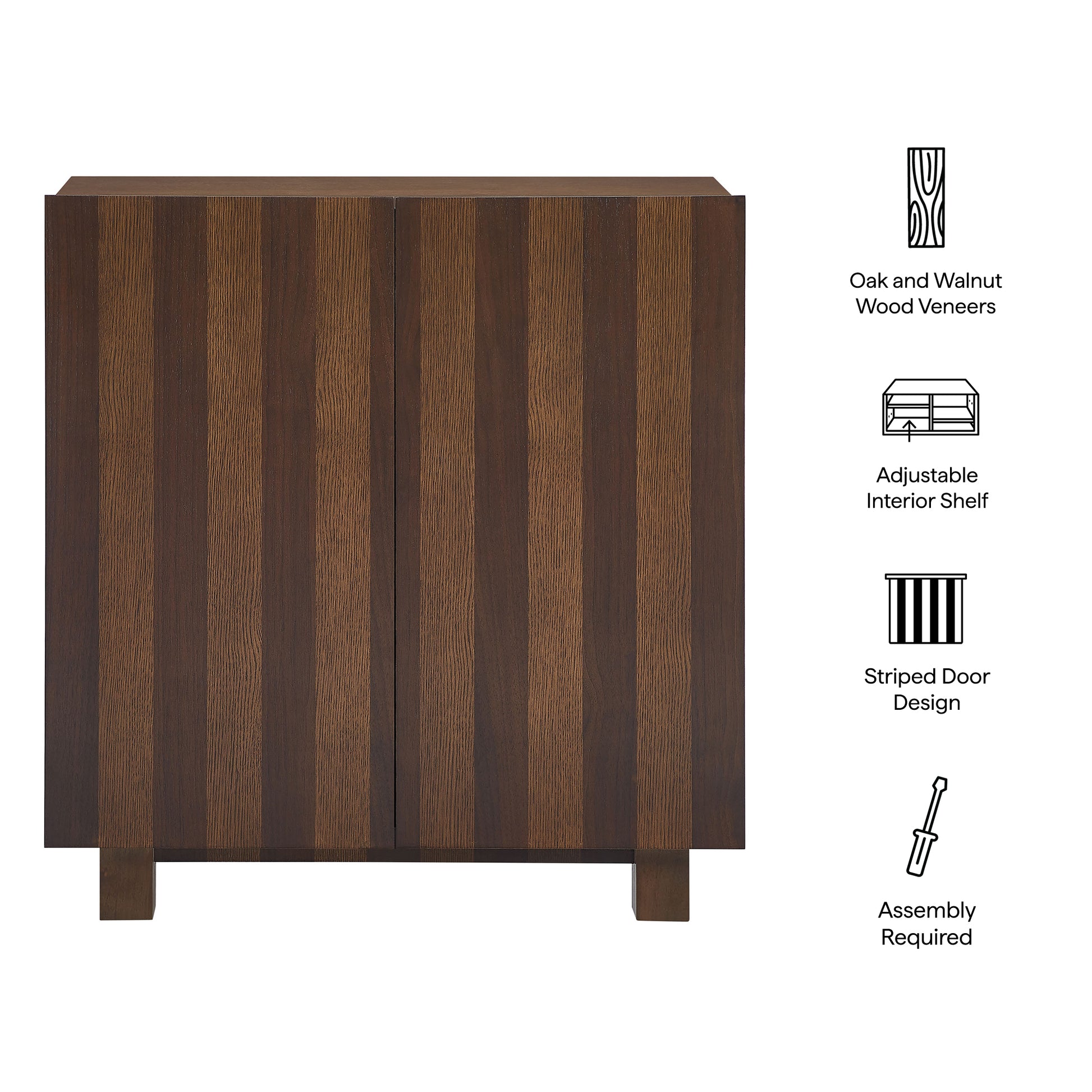 Kline 2-Door Striped Accent Cabinet by Modway