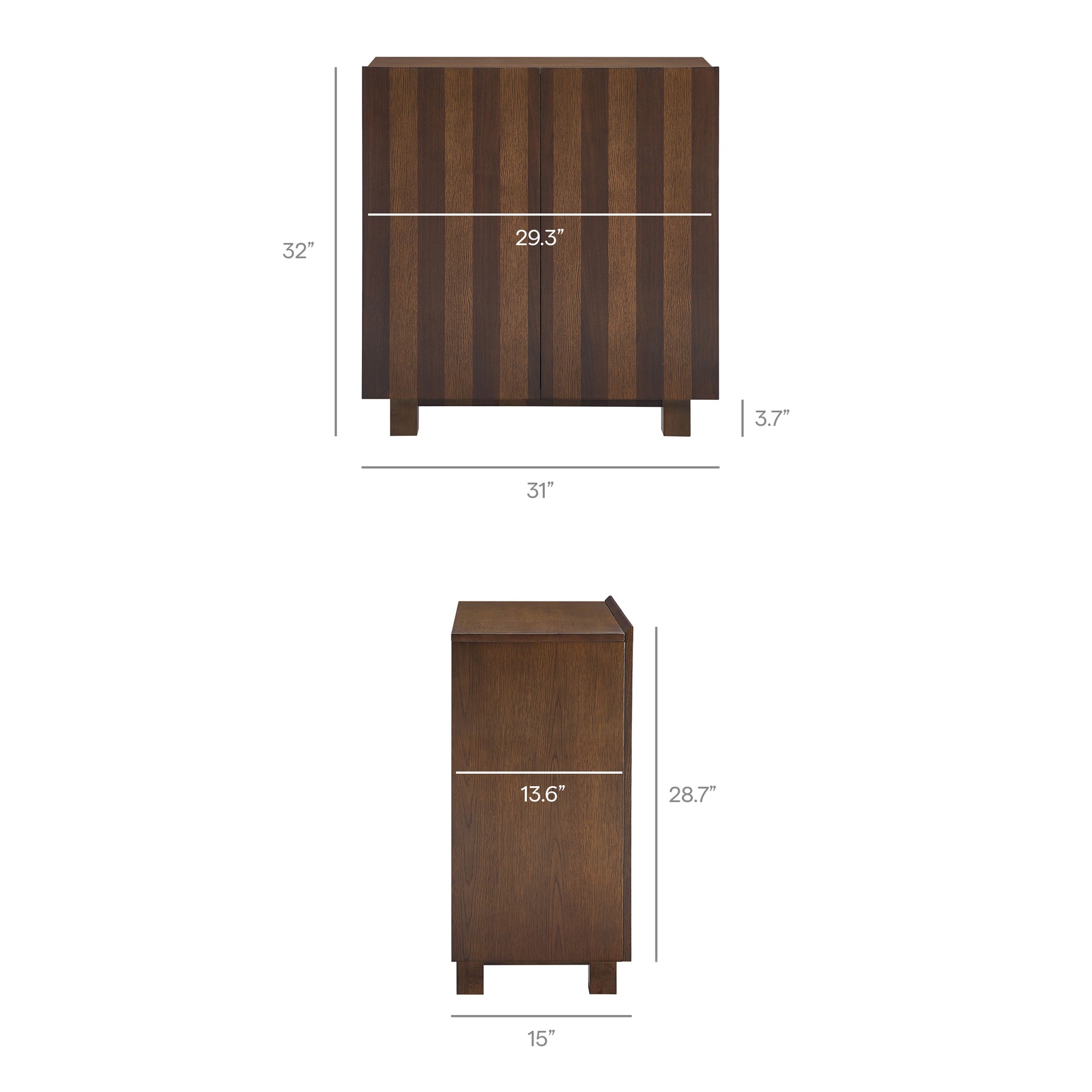 Kline 2-Door Striped Accent Cabinet by Modway