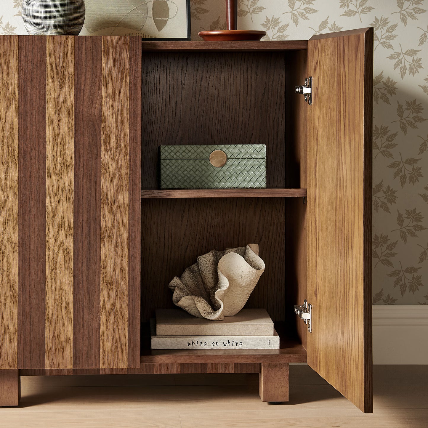 Kline 2-Door Striped Accent Cabinet by Modway