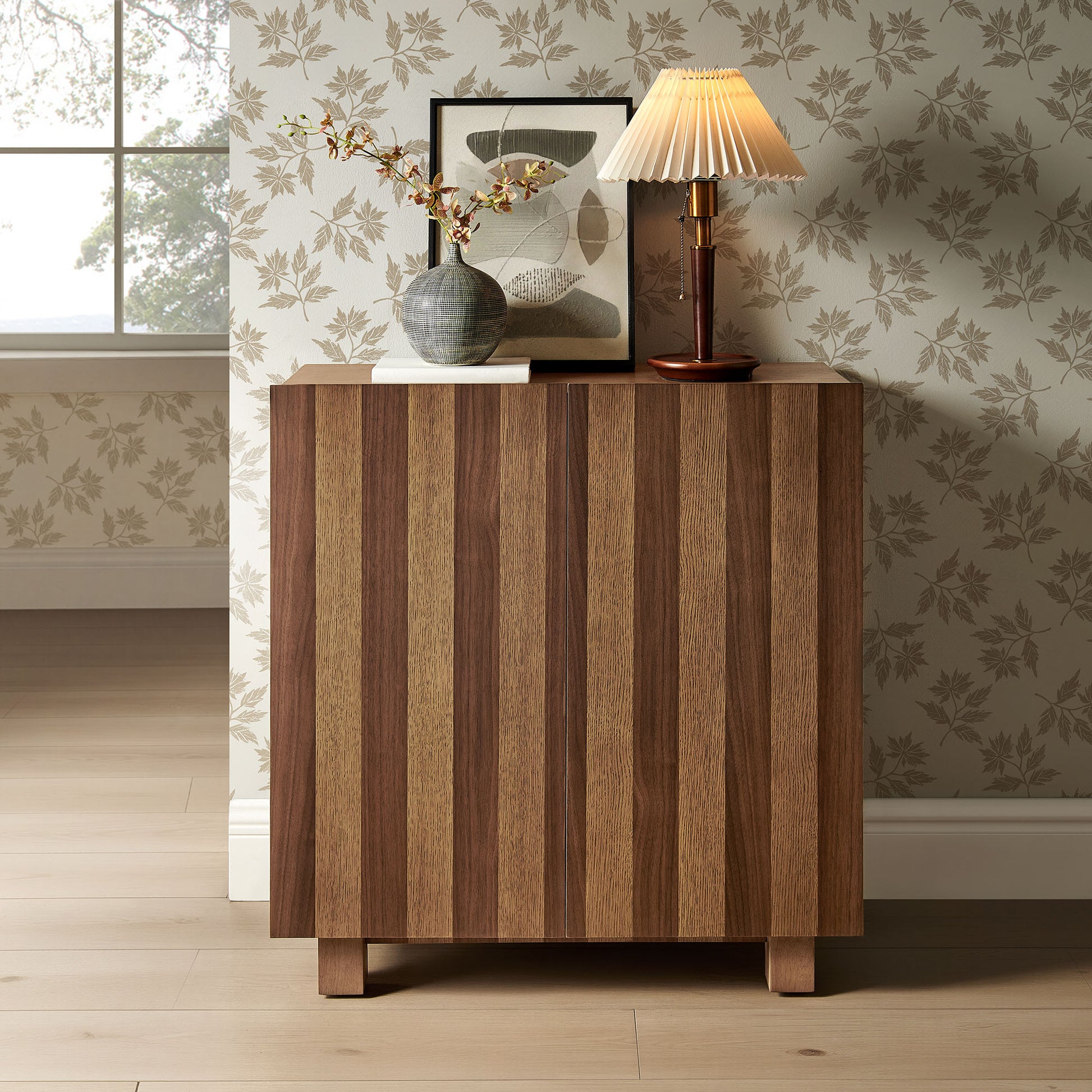 Kline 2-Door Striped Accent Cabinet by Modway
