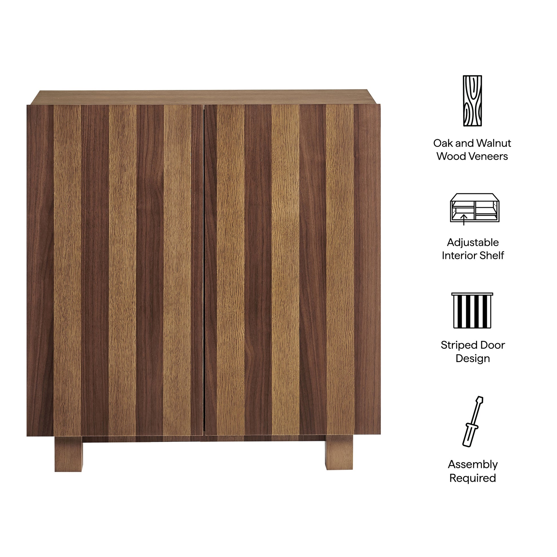 Kline 2-Door Striped Accent Cabinet by Modway