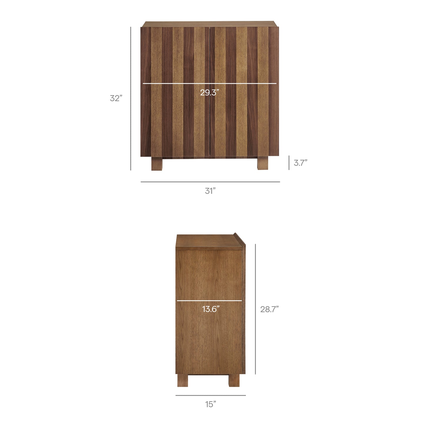 Kline 2-Door Striped Accent Cabinet by Modway