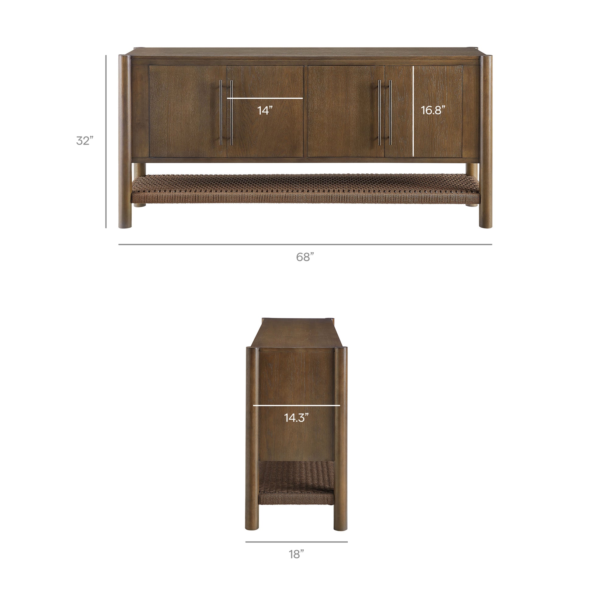 Taschen 4-Door Wood Sideboard Cabinet by Modway