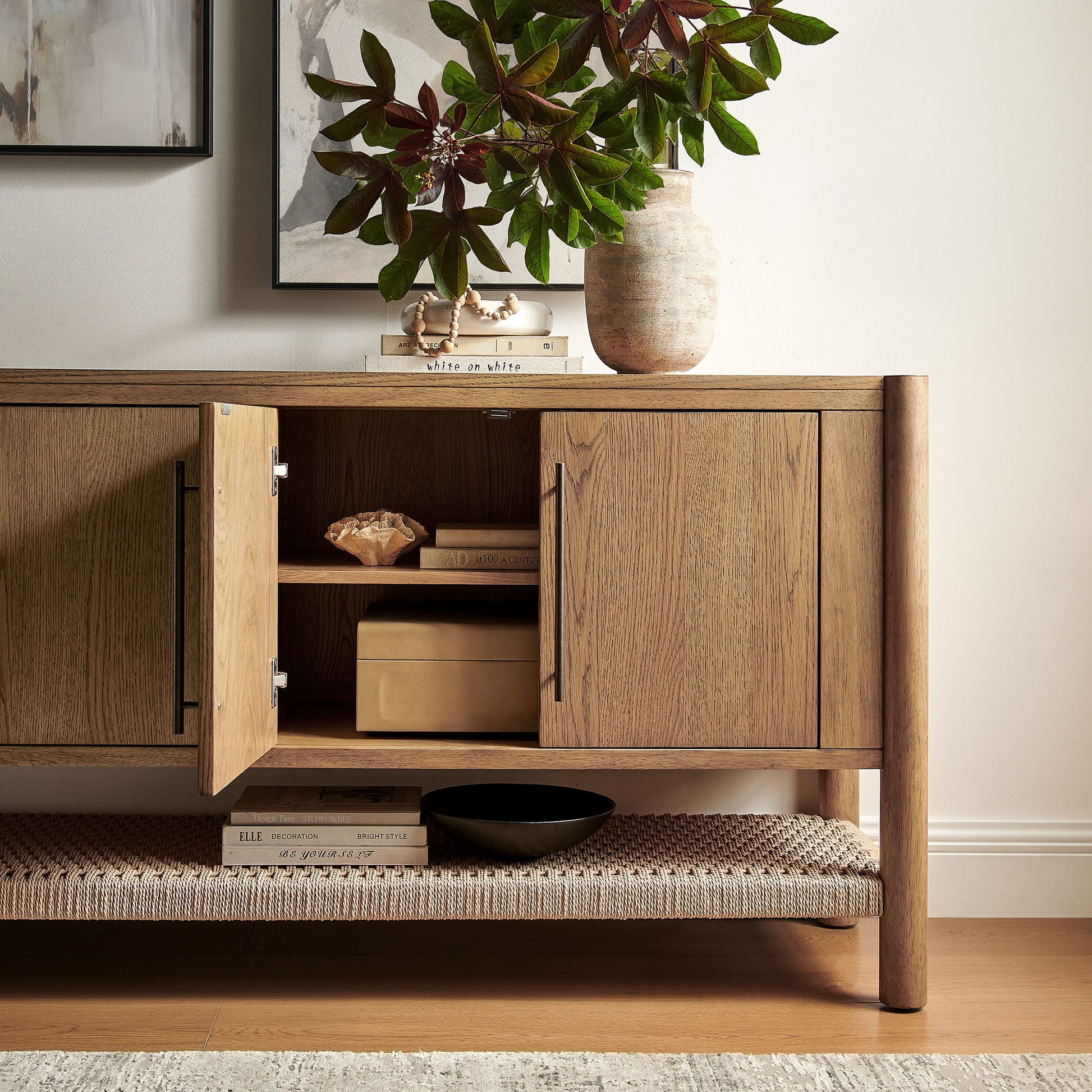 Taschen 4-Door Wood Sideboard Cabinet by Modway