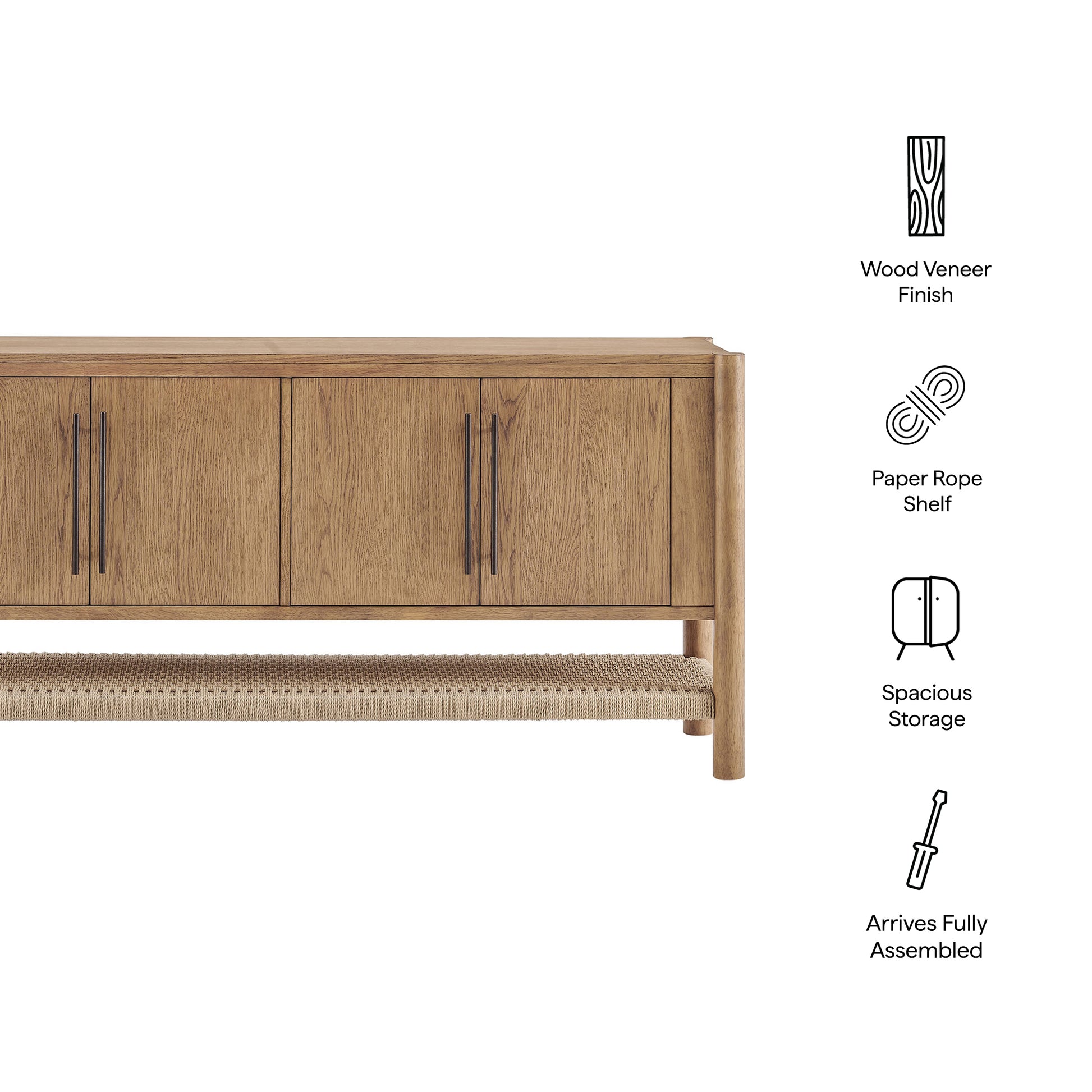 Taschen 4-Door Wood Sideboard Cabinet by Modway