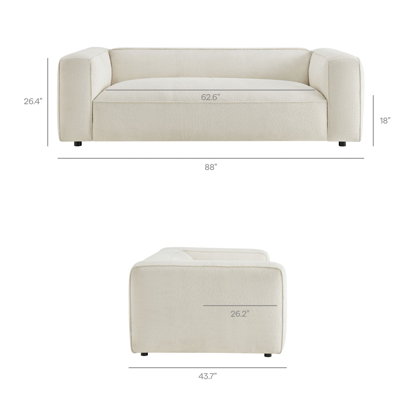 Auren 88 Inch Lattice Bouclé Upholstered Sofa by Modway