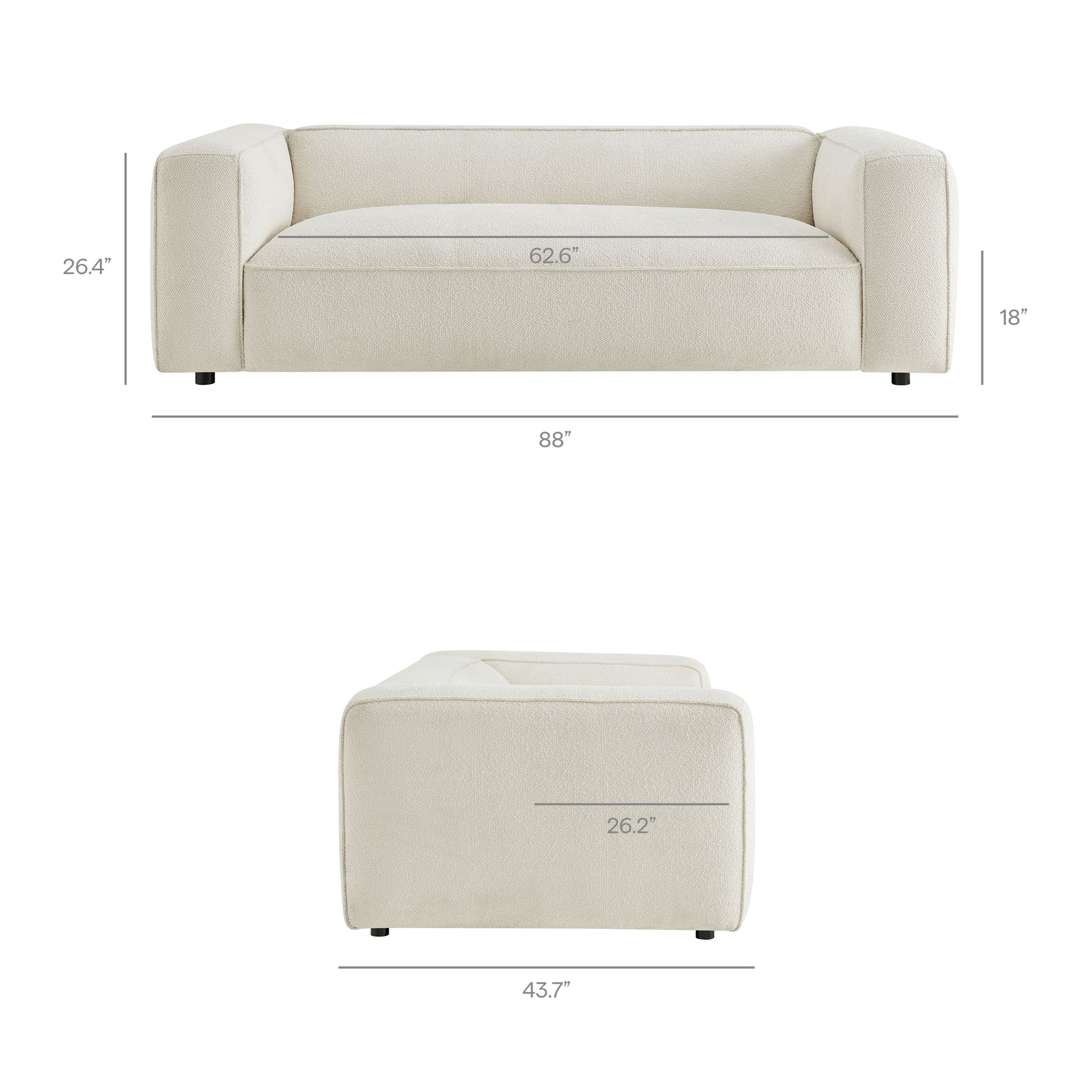 Auren 88 Inch Lattice Bouclé Upholstered Sofa by Modway