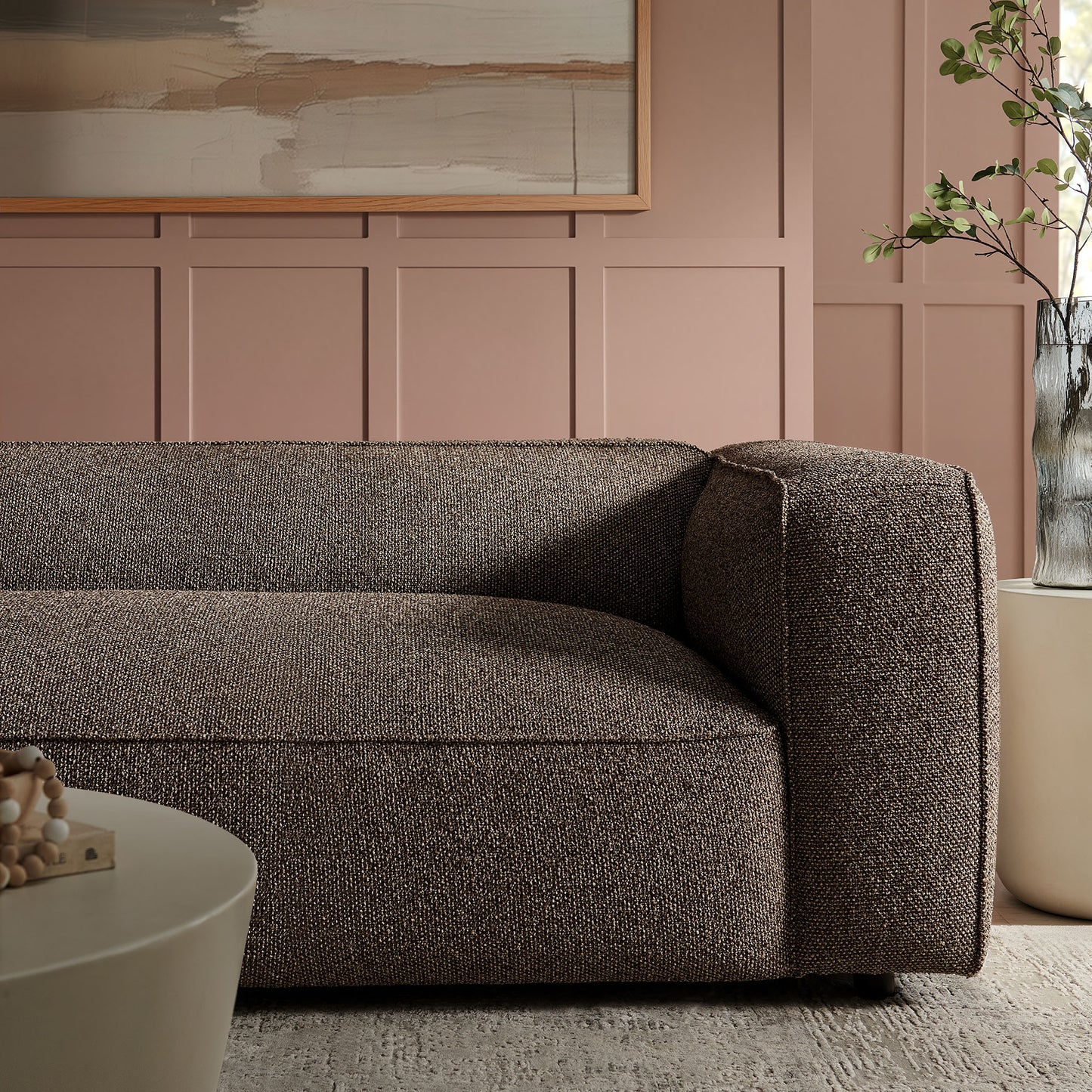 Auren 88 Inch Lattice Bouclé Upholstered Sofa by Modway