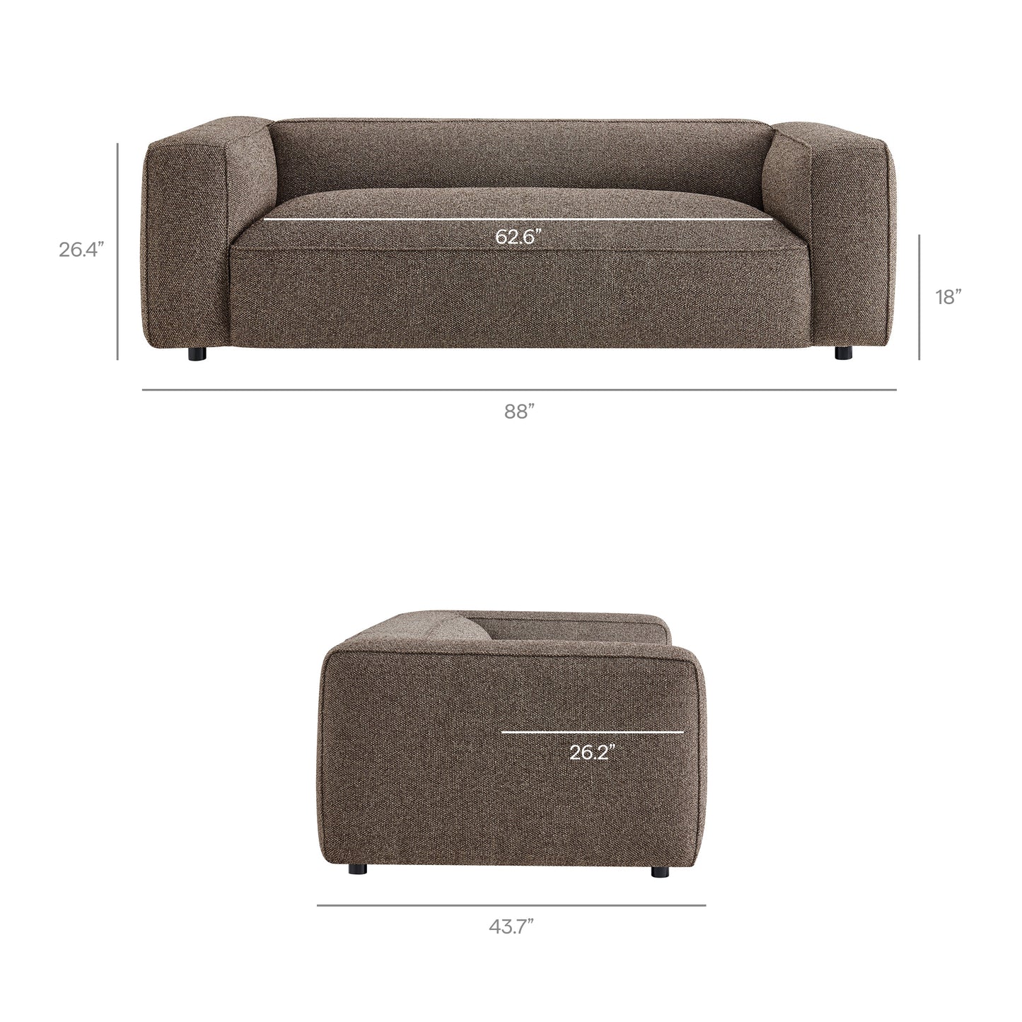 Auren 88 Inch Lattice Bouclé Upholstered Sofa by Modway