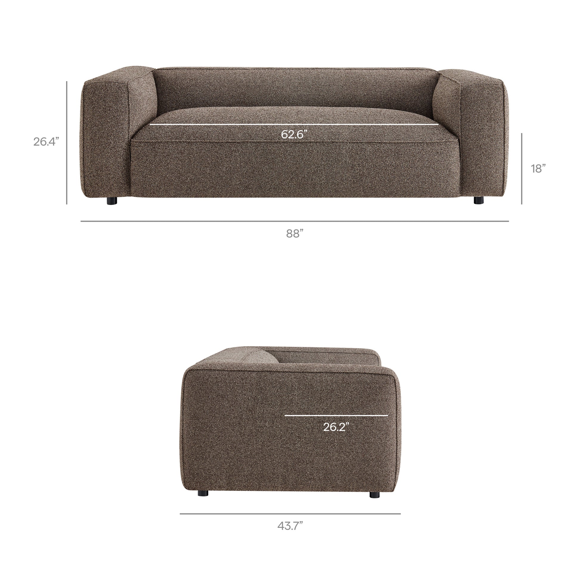Auren 88 Inch Lattice Bouclé Upholstered Sofa by Modway