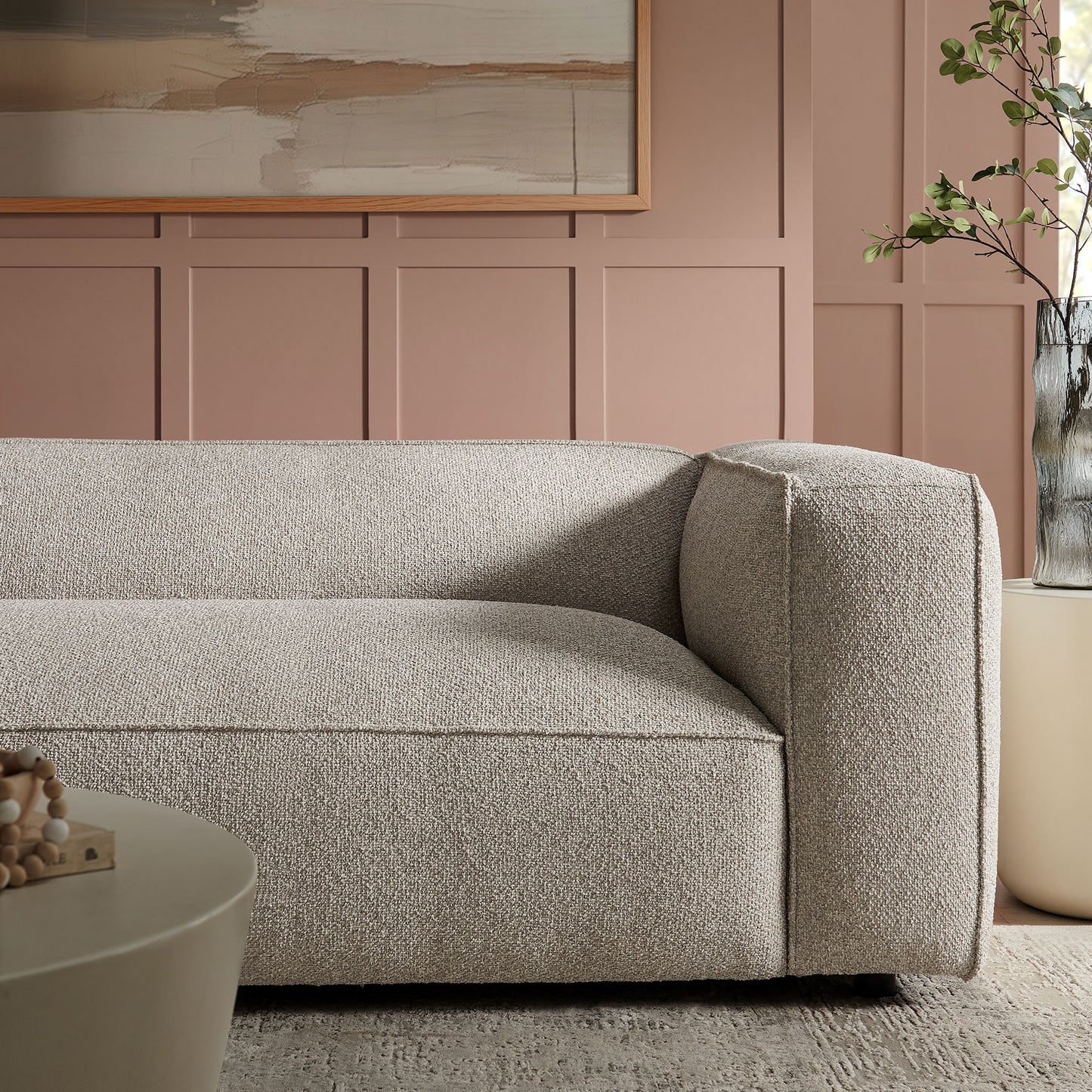Auren 88 Inch Lattice Bouclé Upholstered Sofa by Modway