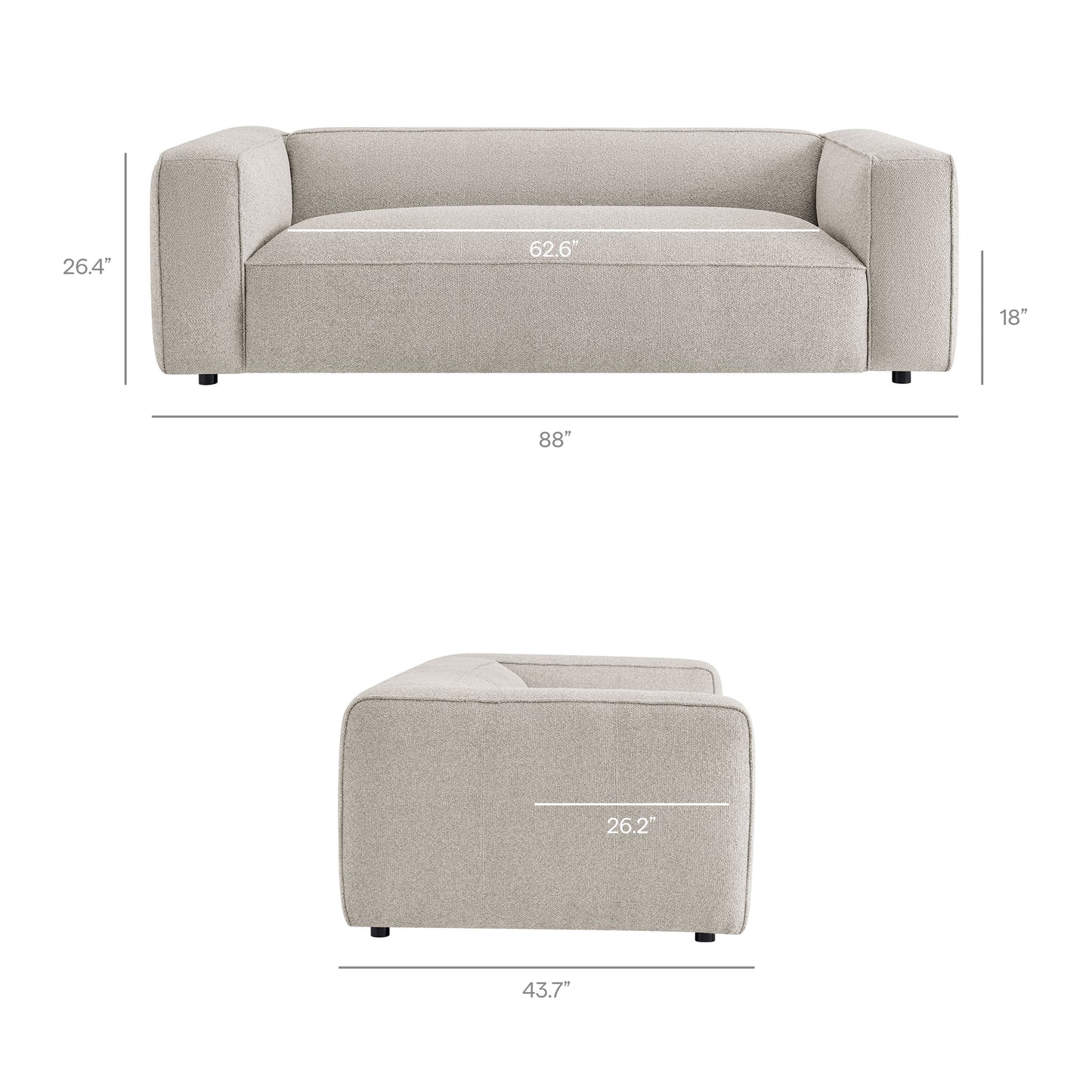 Auren 88 Inch Lattice Bouclé Upholstered Sofa by Modway